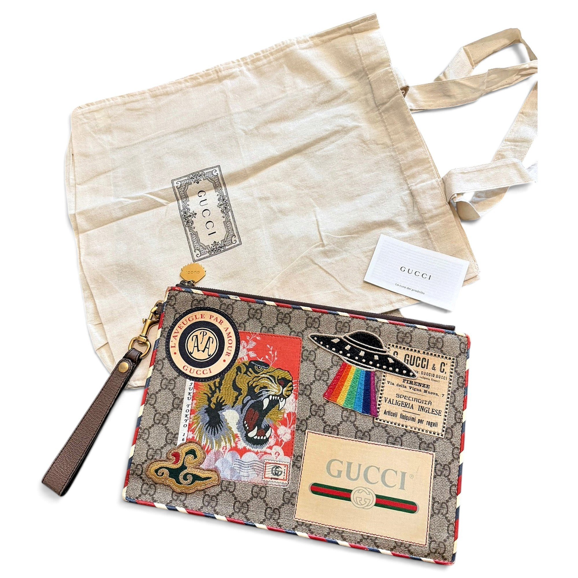 Leather clutch bag