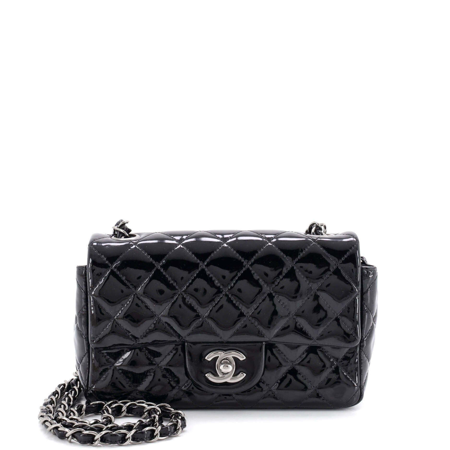 Classic Single Flap Bag Quilted Patent Mini