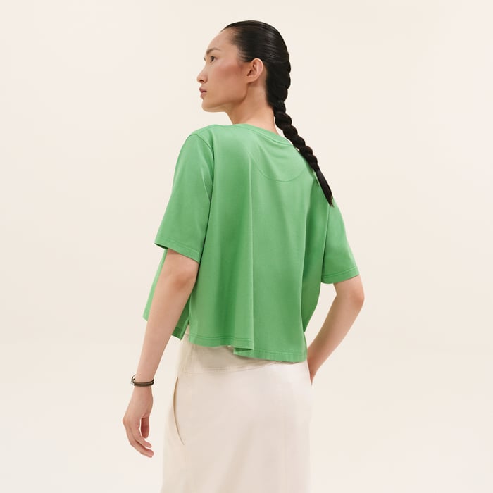 Vert Opaline "Les Clefs" Cropped T-shirt