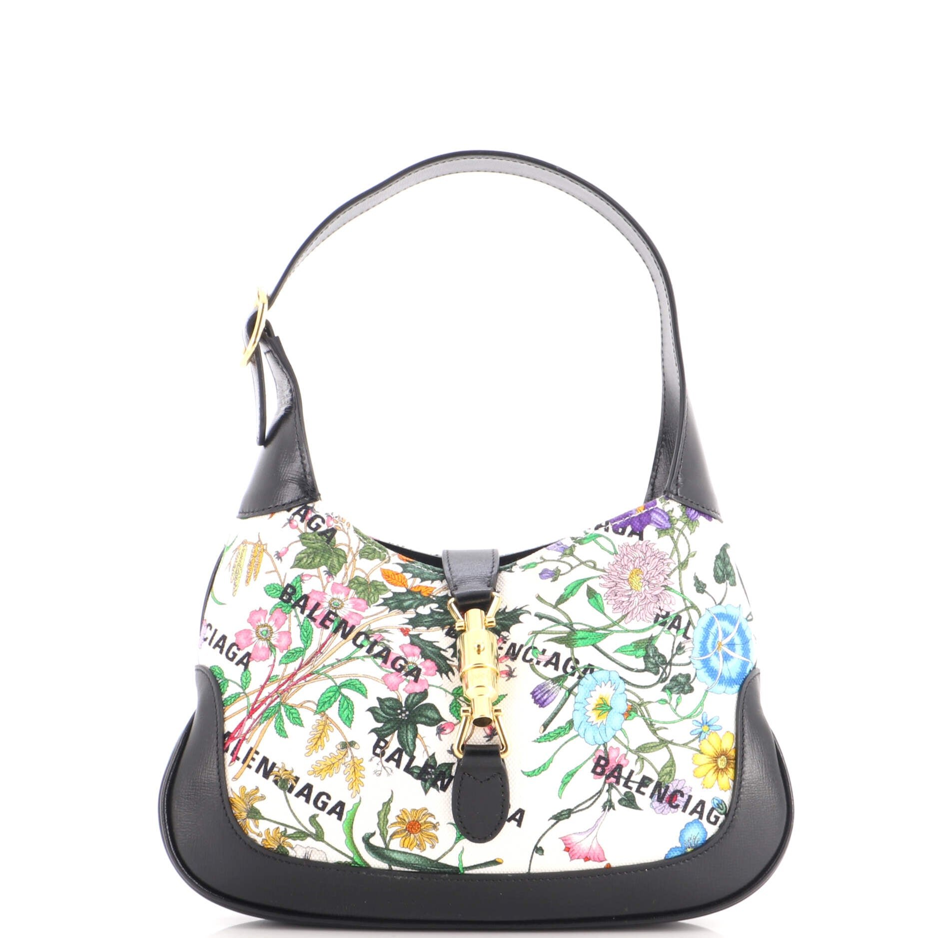 x Gucci The Hacker Project Jackie 1961 Hobo Flora Canvas Small