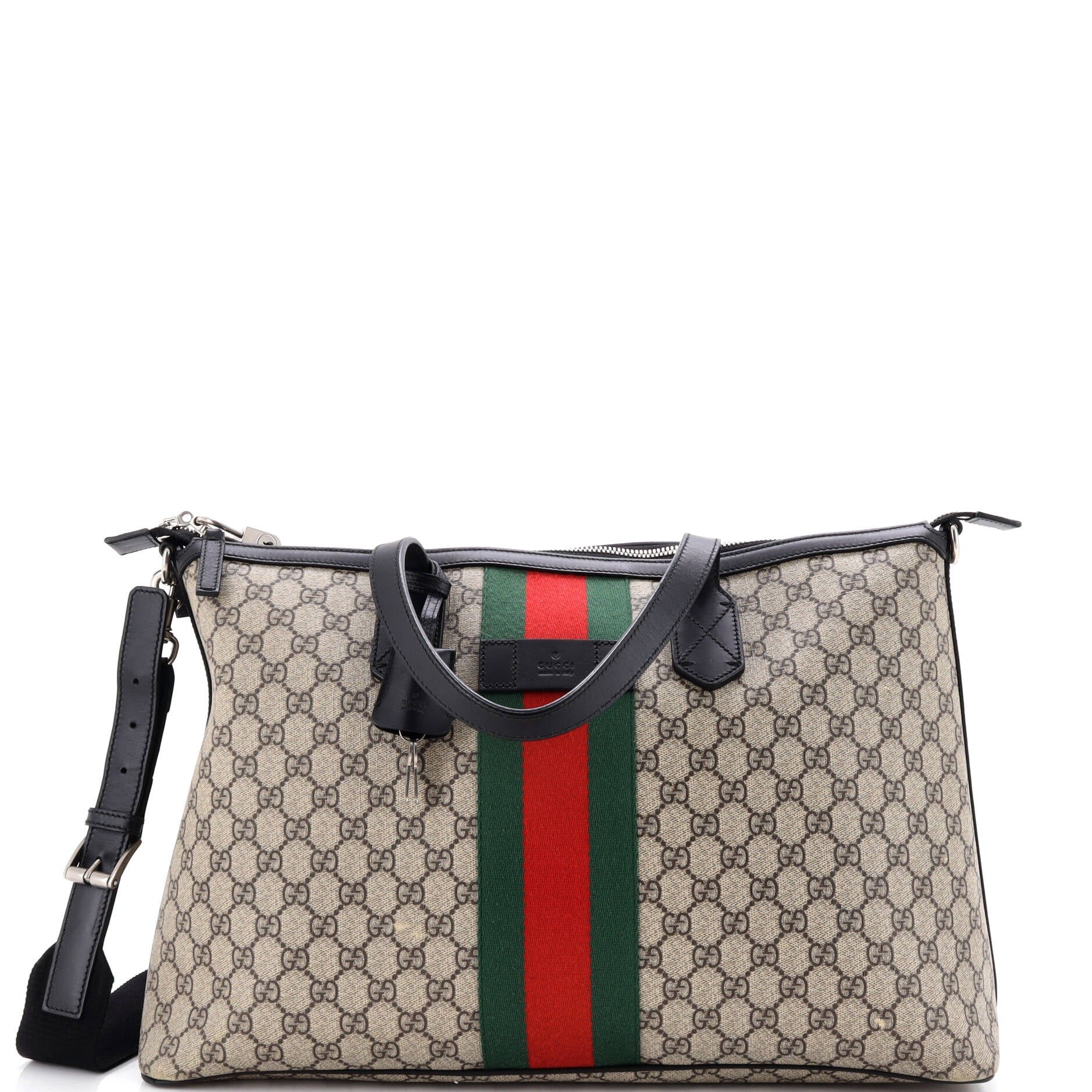 Web Duffle Bag GG Coated Canvas Medium