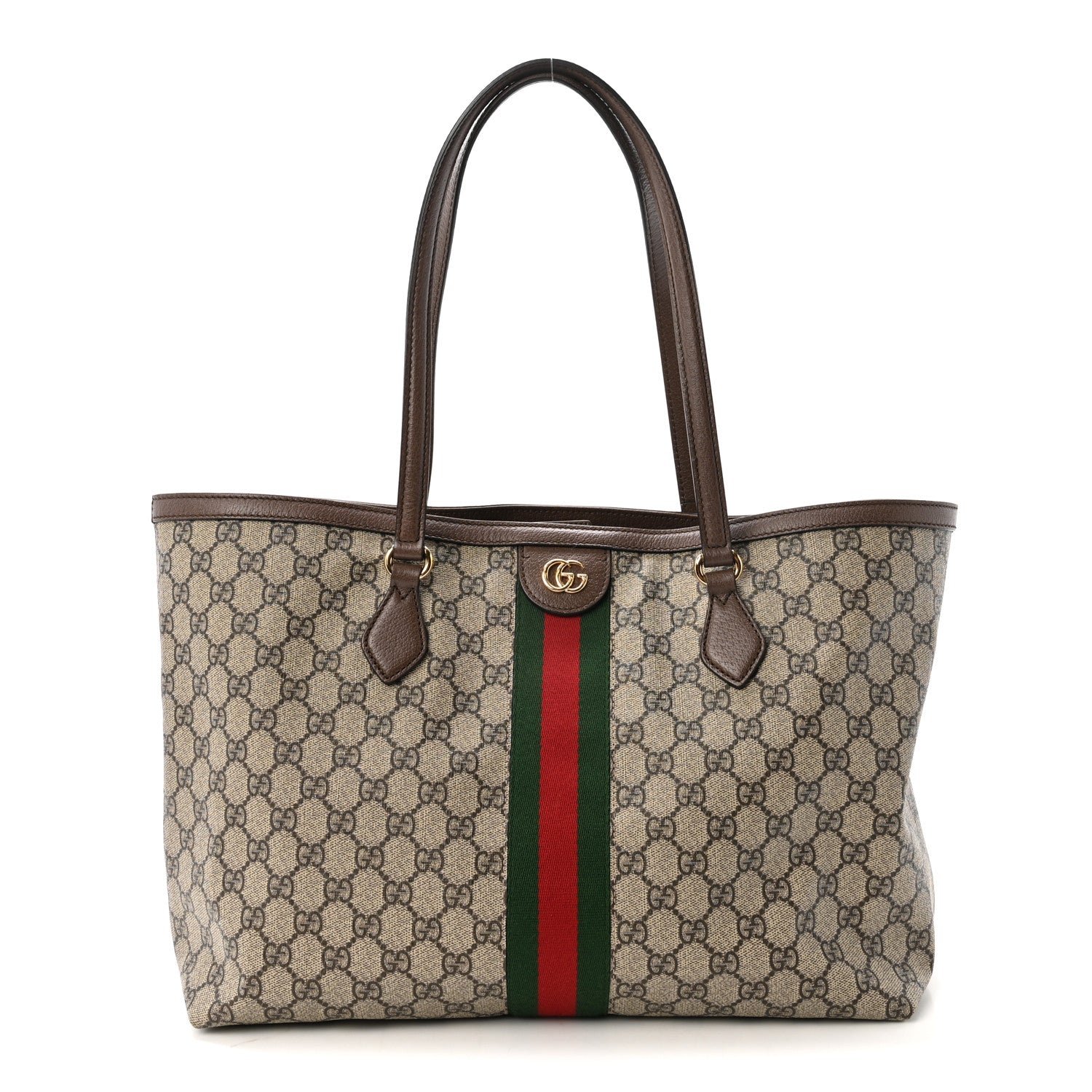 Gucci GG Supreme Monogram Medium Ophidia Shopping Tote Brown