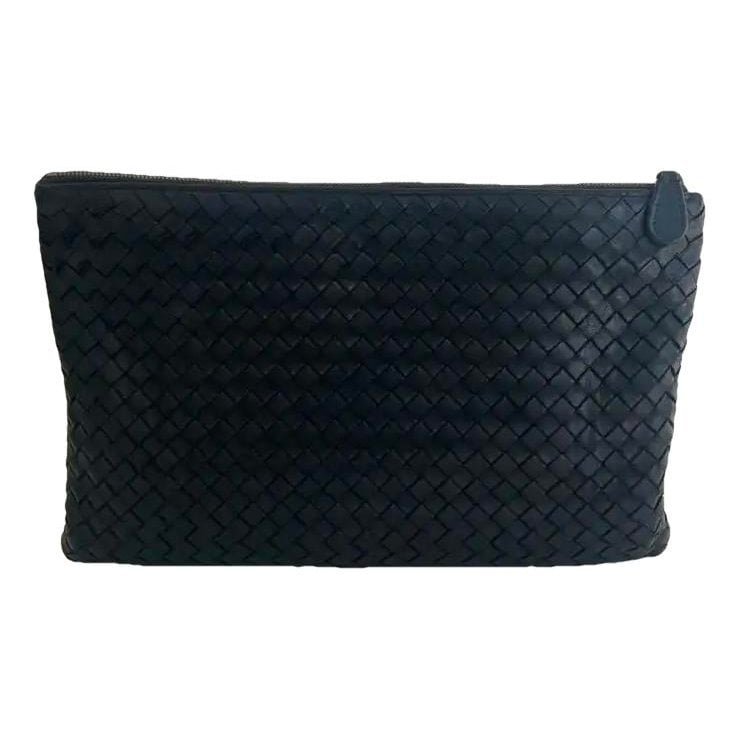 Leather clutch bag