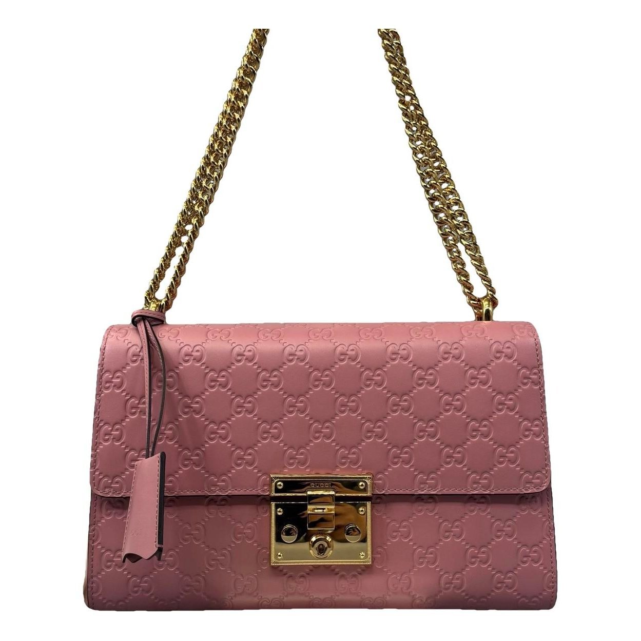 Padlock leather handbag