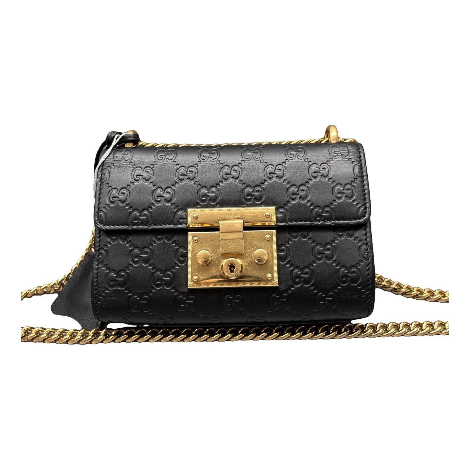 Padlock leather handbag