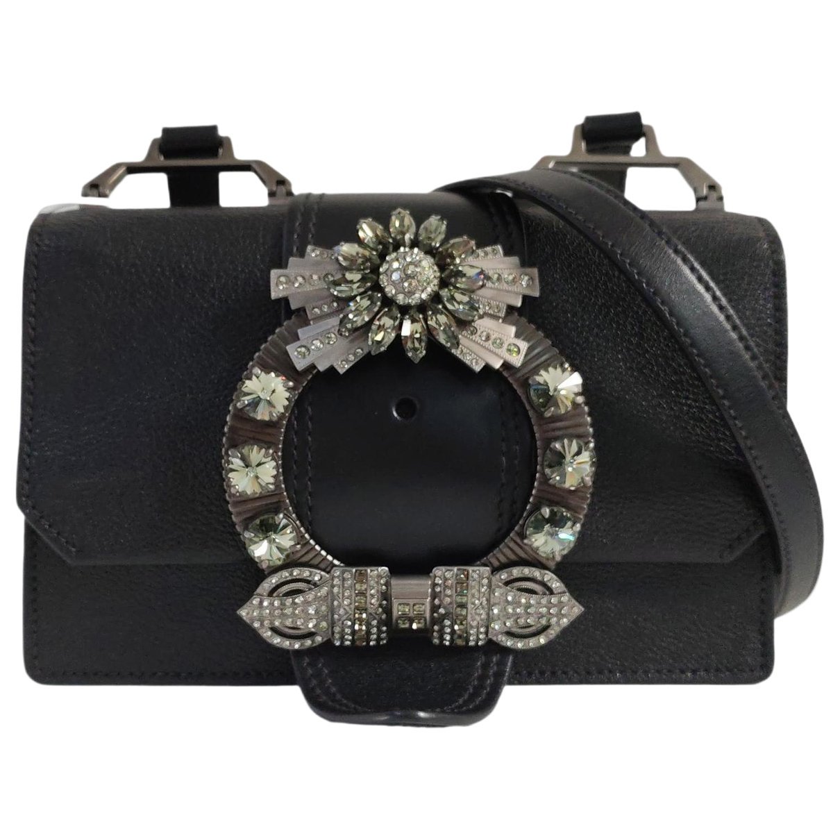 Miu Lady leather crossbody bag