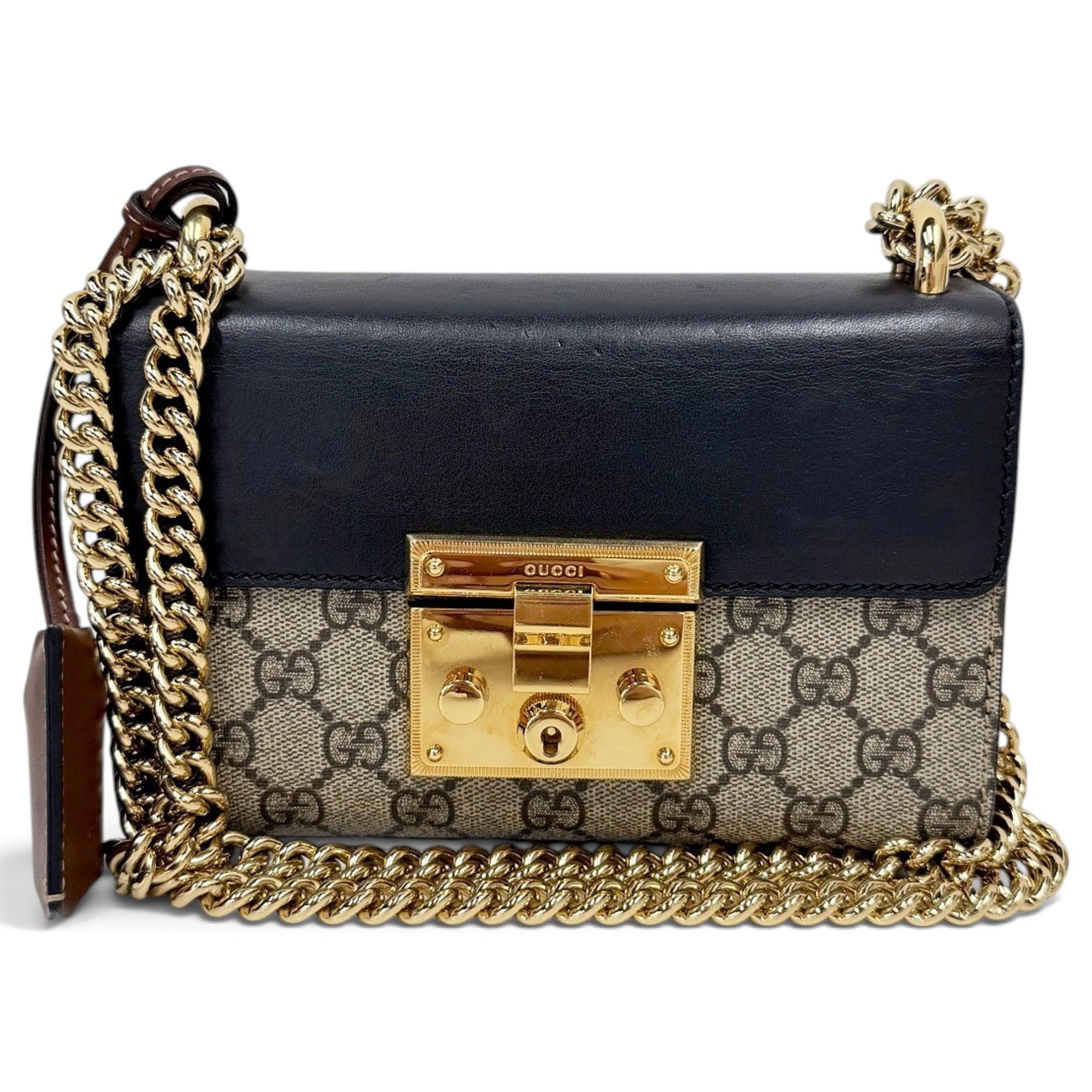Padlock leather handbag