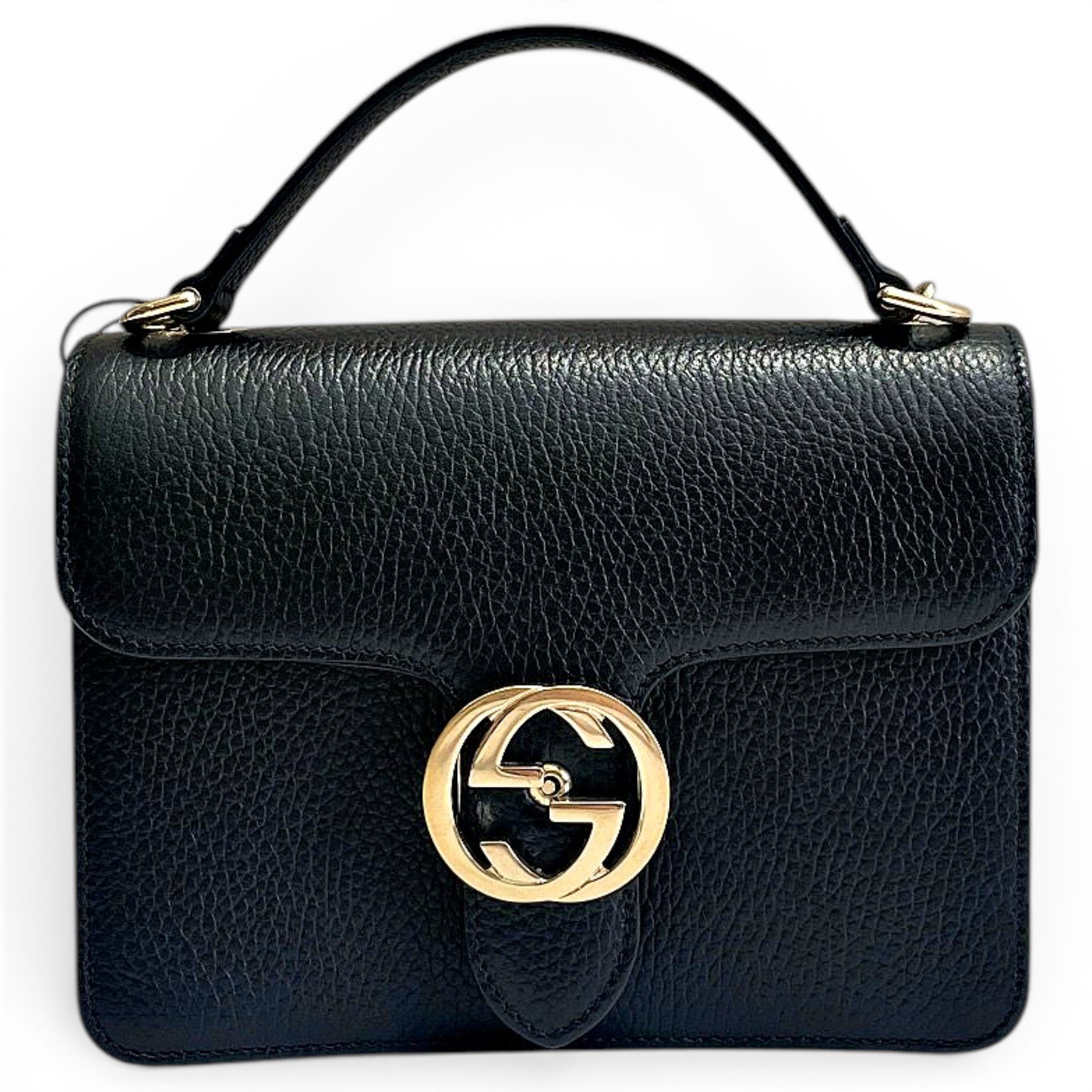 Interlocking leather handbag