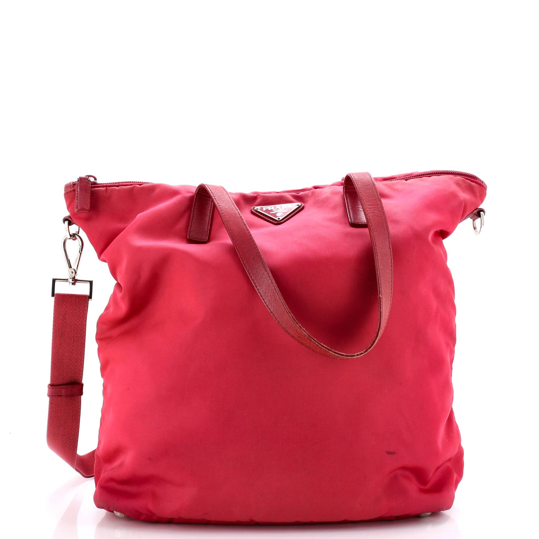 Convertible Logo Tote Tessuto with Leather Large