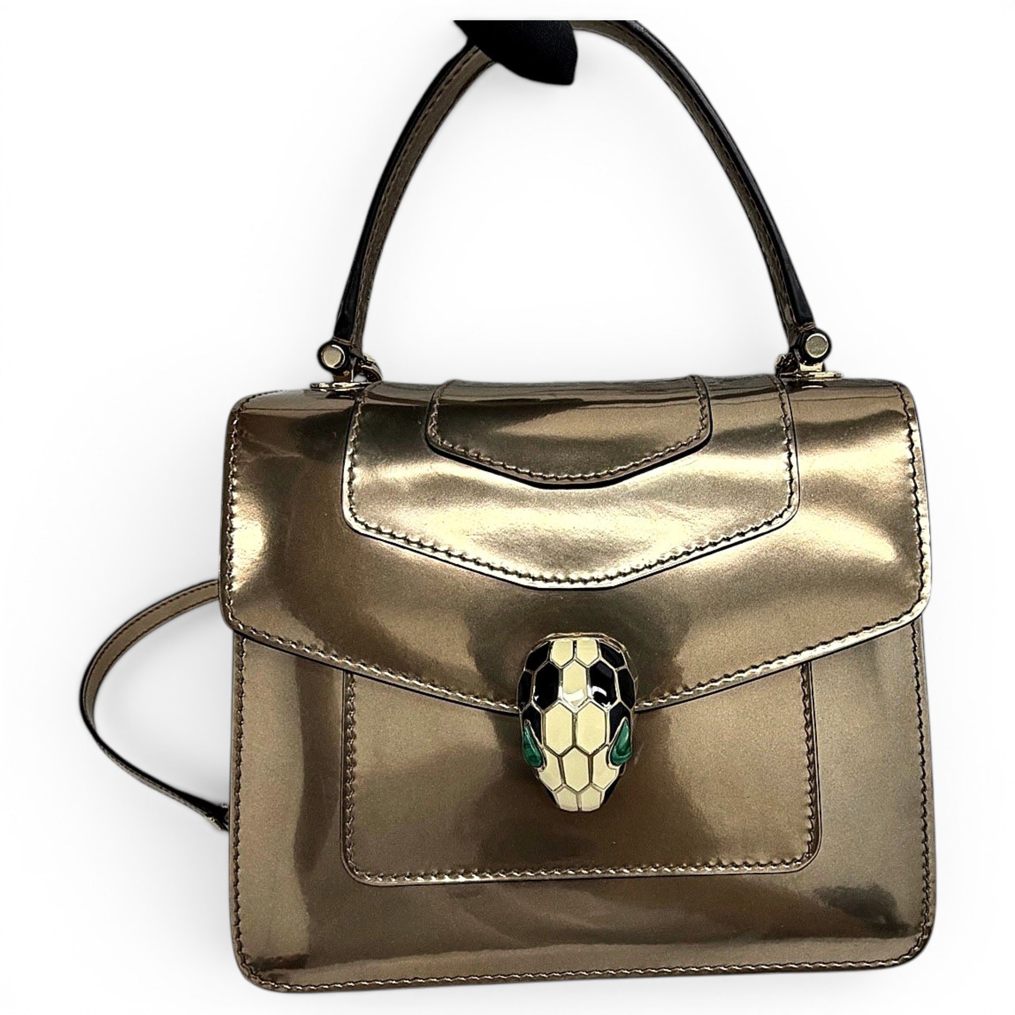 Serpenti patent leather handbag