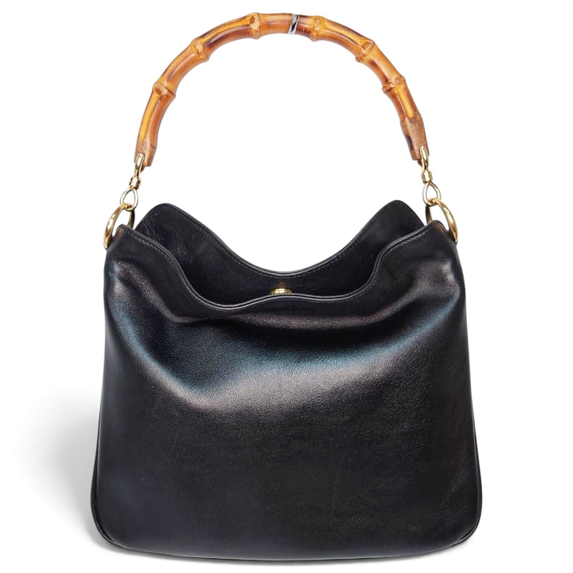 Bamboo Top Handle leather handbag