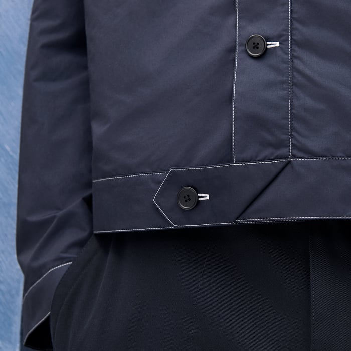 Marine "Pique Plie" Buttoned Jacket