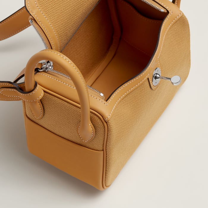 Paille Lindy II Mini Bag Toile & Cuir
