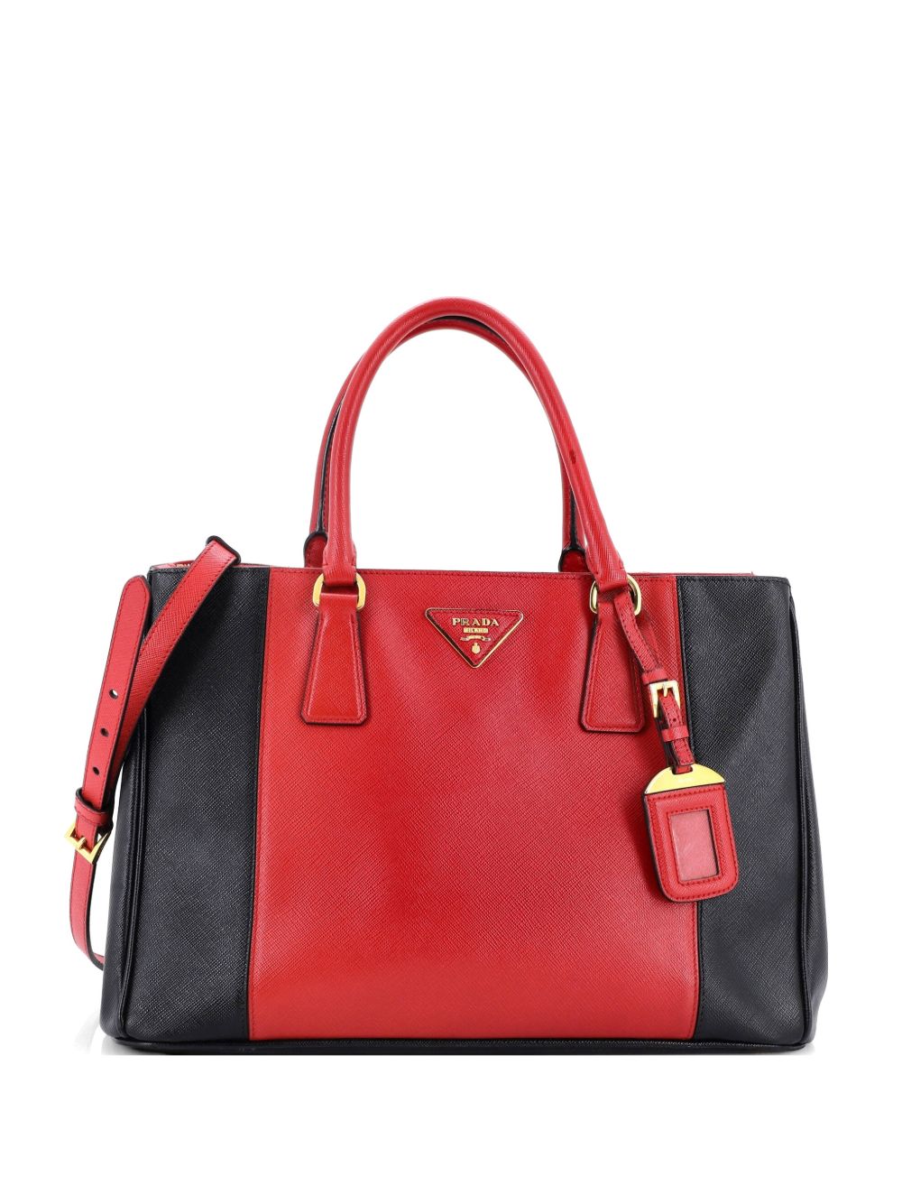 Bicolor Double Zip Lux Saffiano Leather Medium tote bag