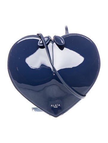 Alaia Patent Leather Le Coeur Navy