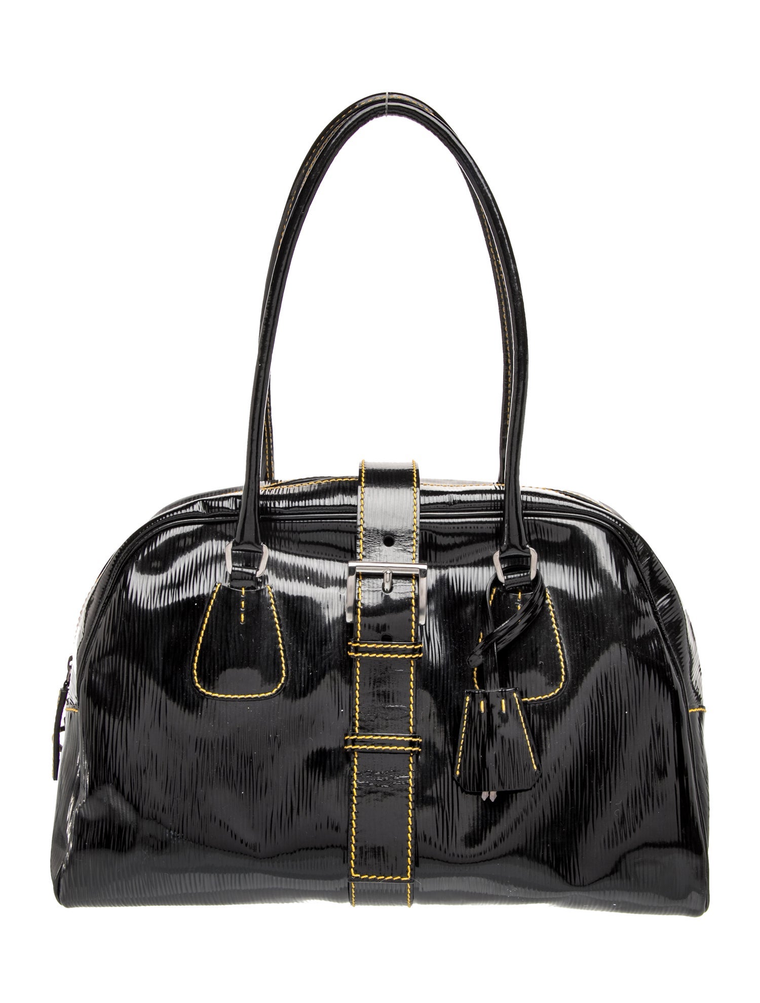 Enameled Metal Triangle Shoulder Bag