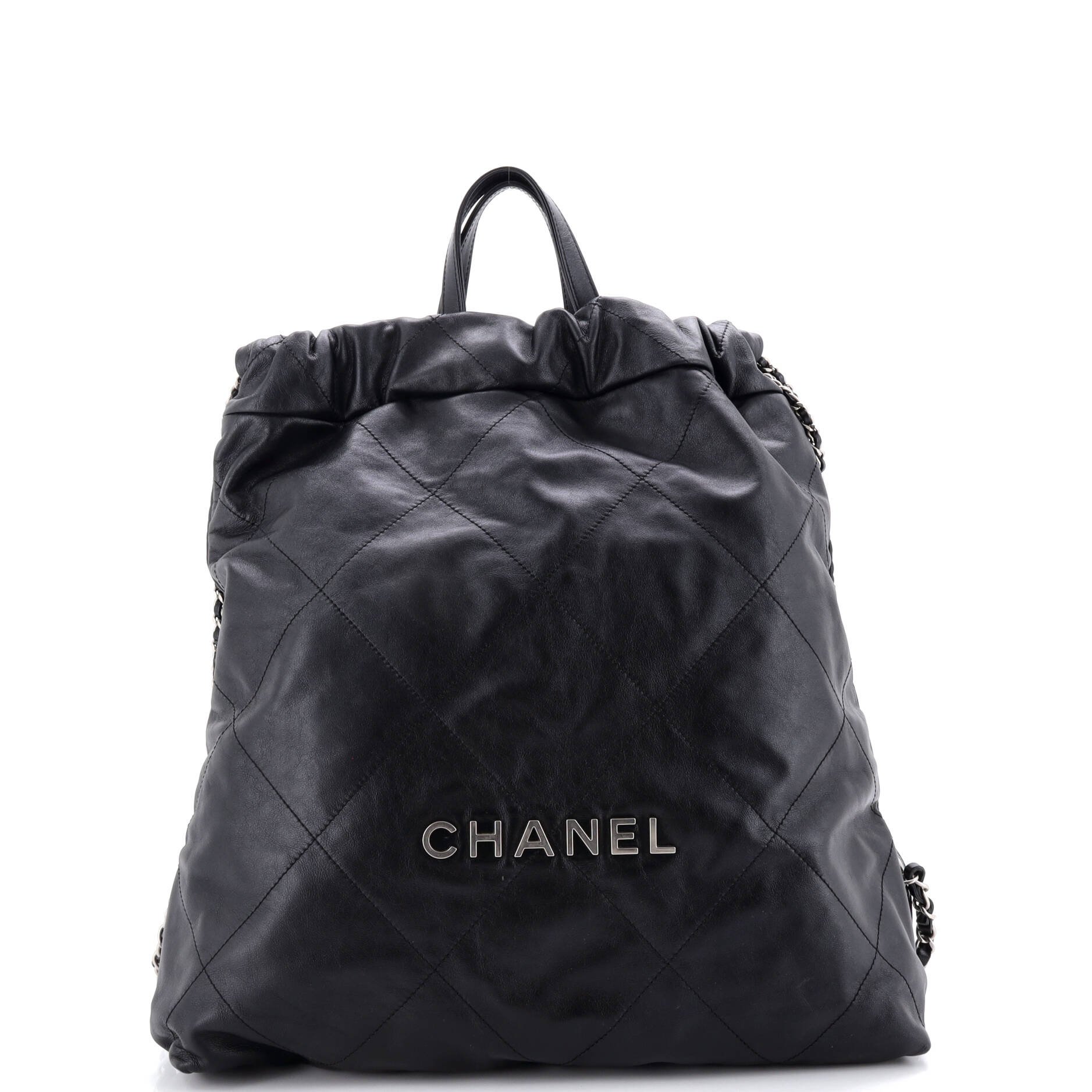 Chanel 22 Chain Backpack Quilted Calfskin Large