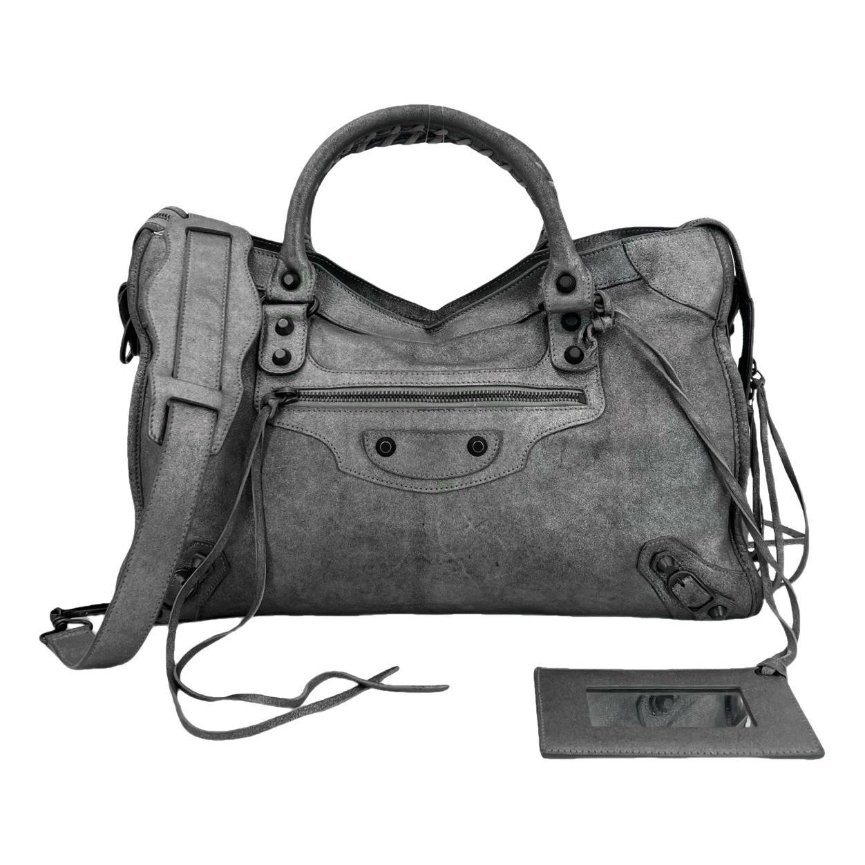 City leather handbag