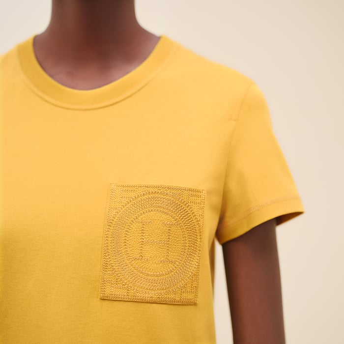 Jaune Gingembre Embroidered Pocket Dress