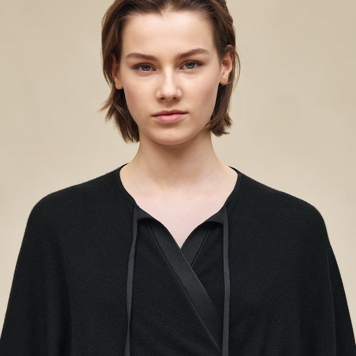 Noir Wrap Cashmere Cardigan