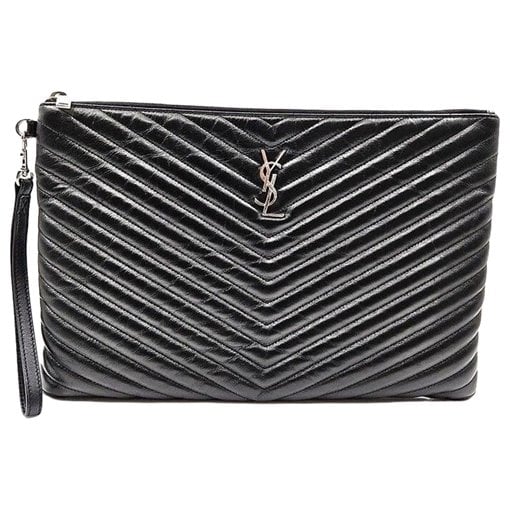 Leather clutch bag