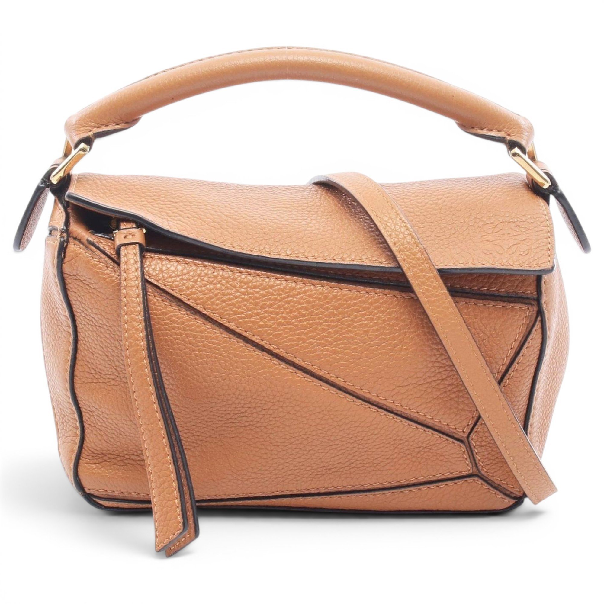 Puzzle leather handbag