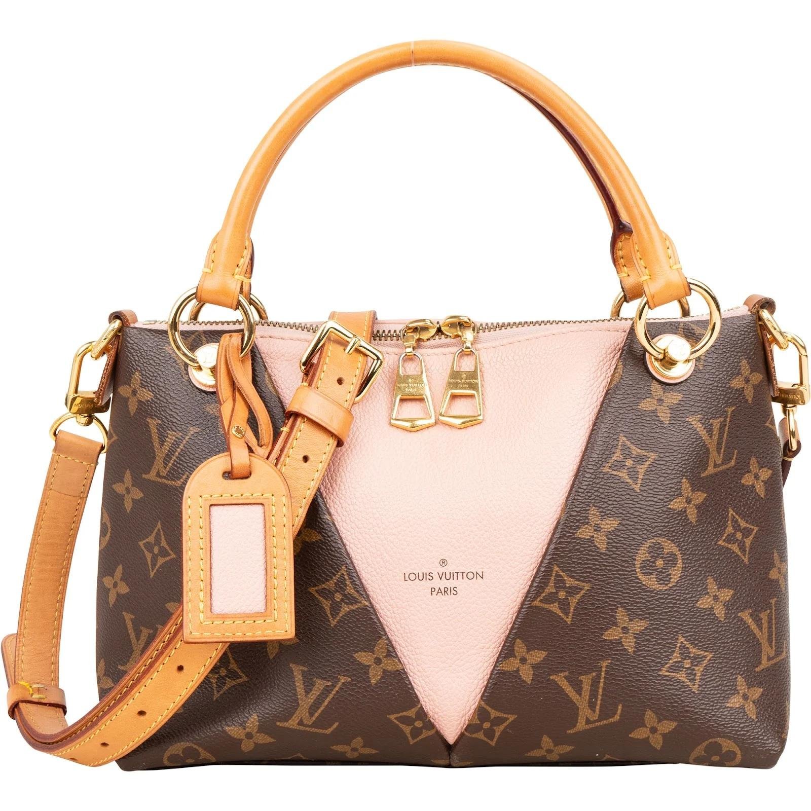 Tote V leather handbag