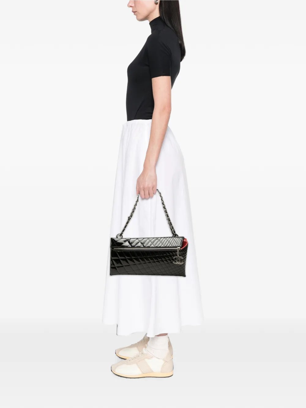 2008-2009 Quilted Patent Geometric Kaleidoscope shoulder bag