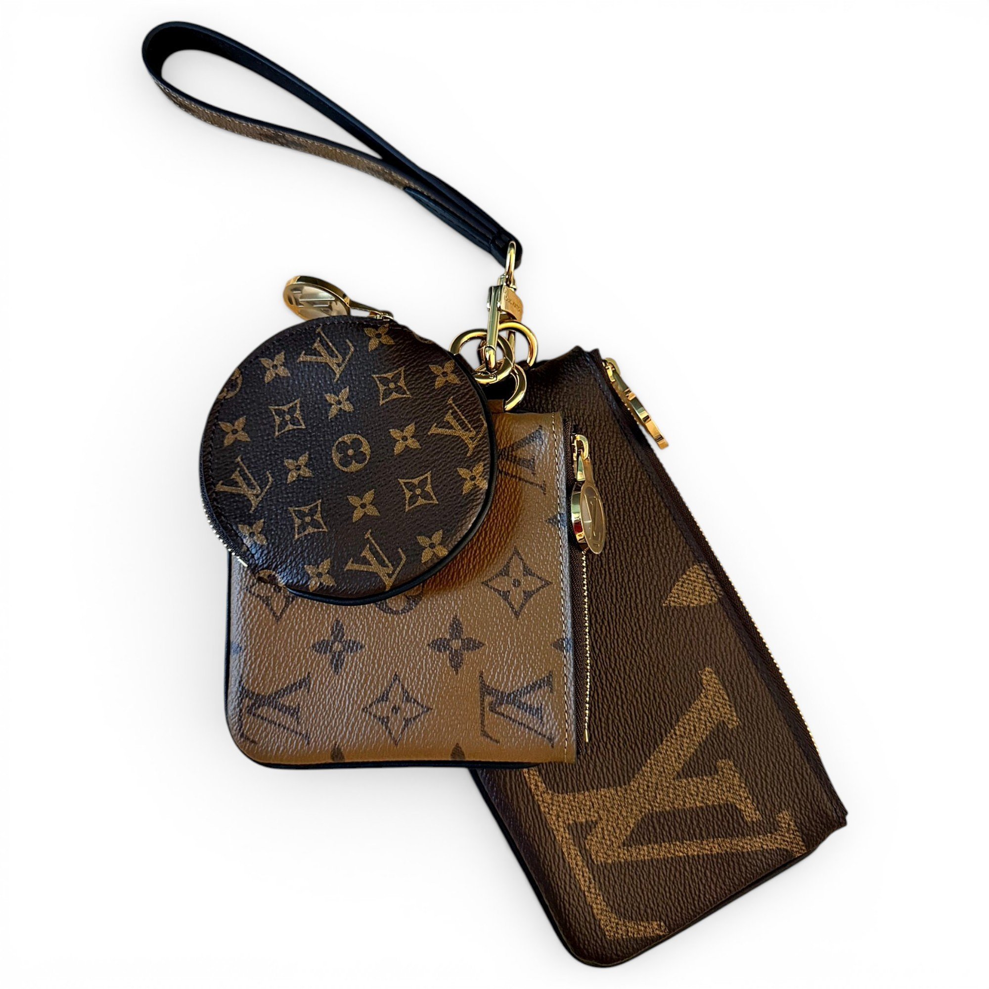 Trio pouch leather clutch bag
