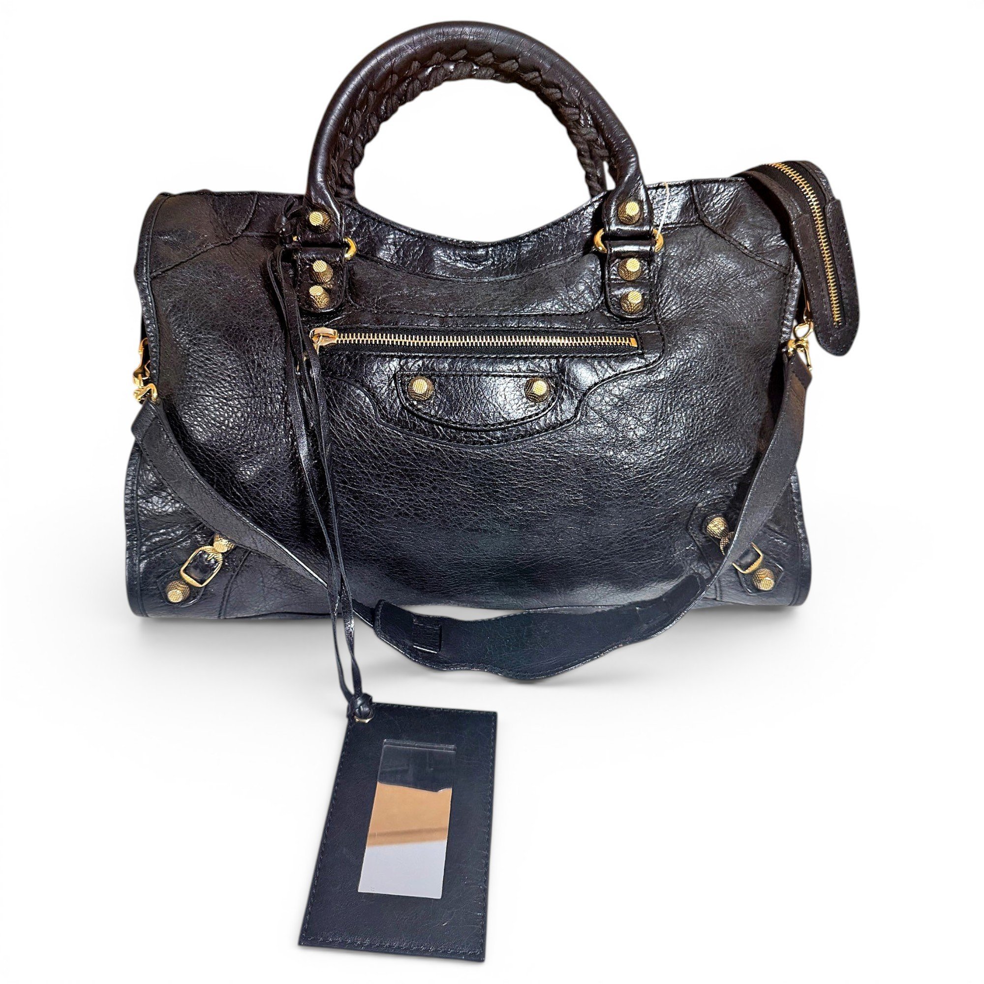 City leather handbag