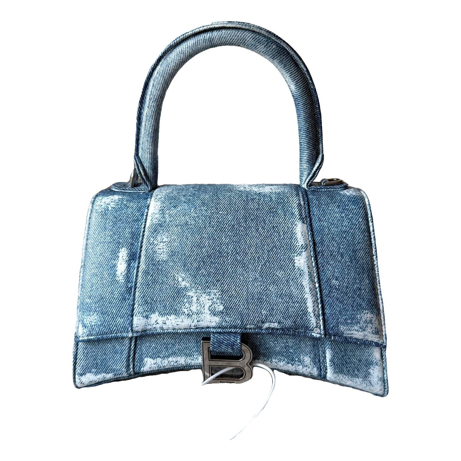 Hourglass leather handbag