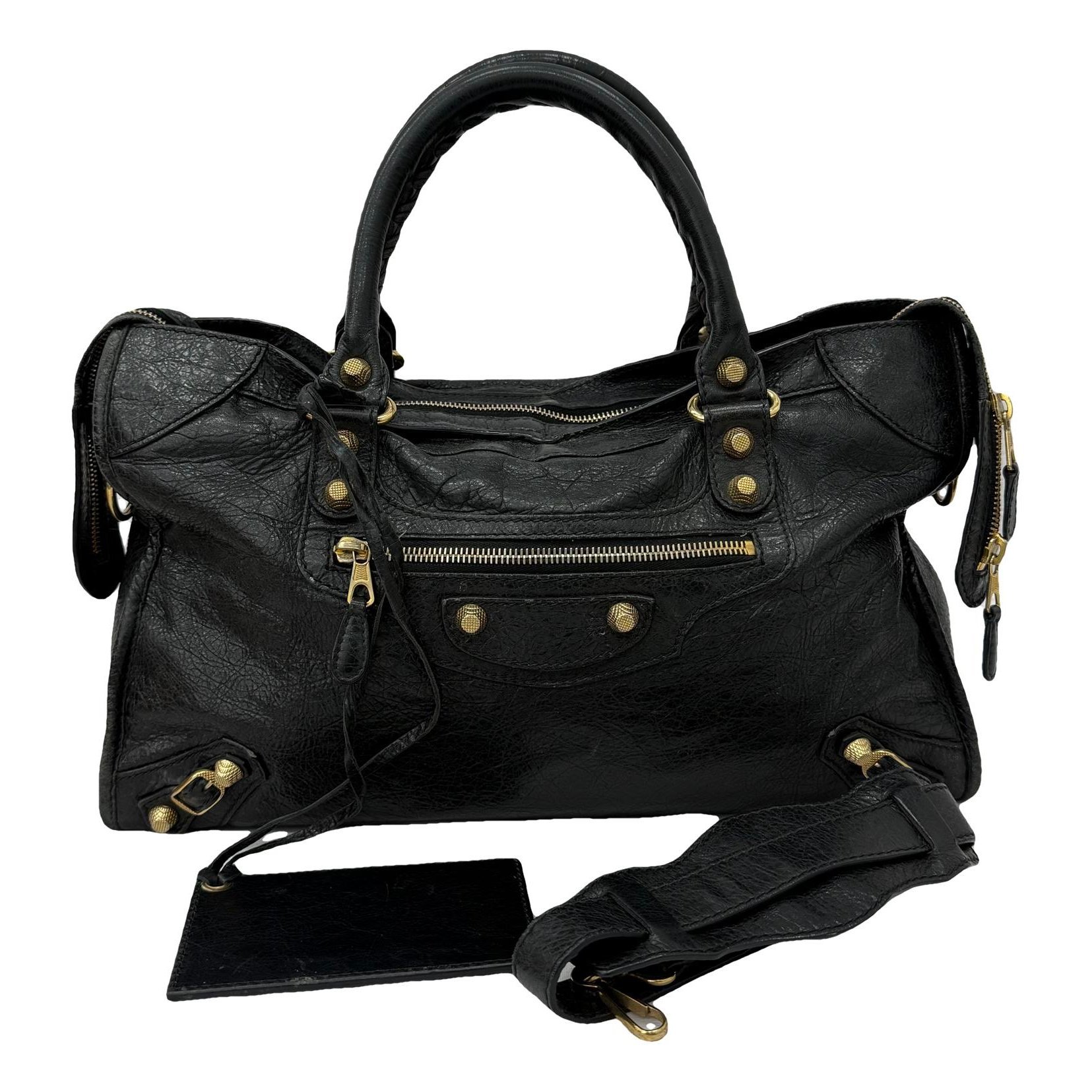 City leather handbag