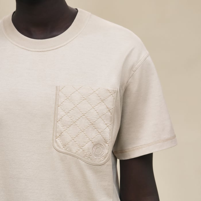 Beige Pierre d'Istrie Maxi Embroidered Pocket T-shirt