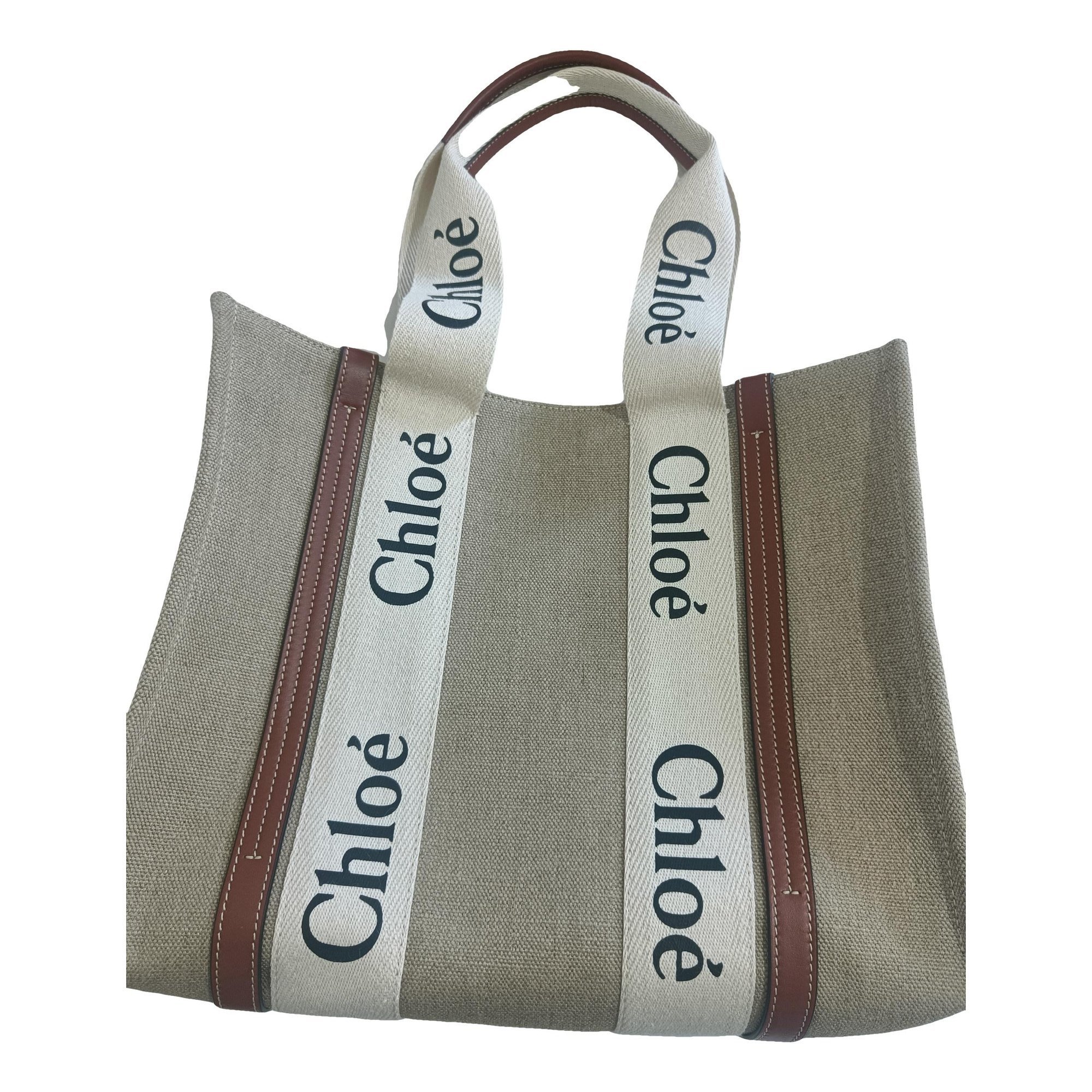 Woody linen tote