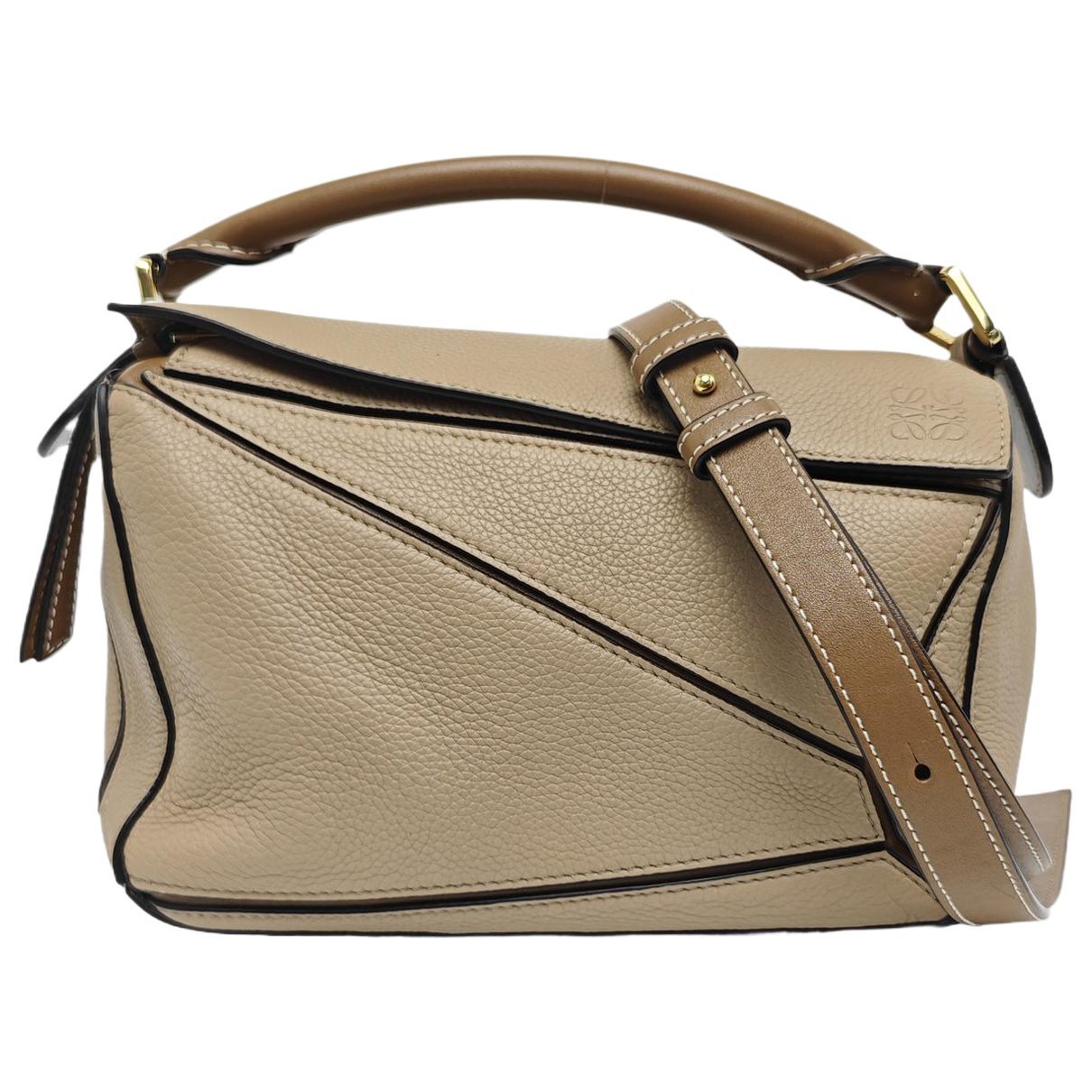Puzzle leather handbag