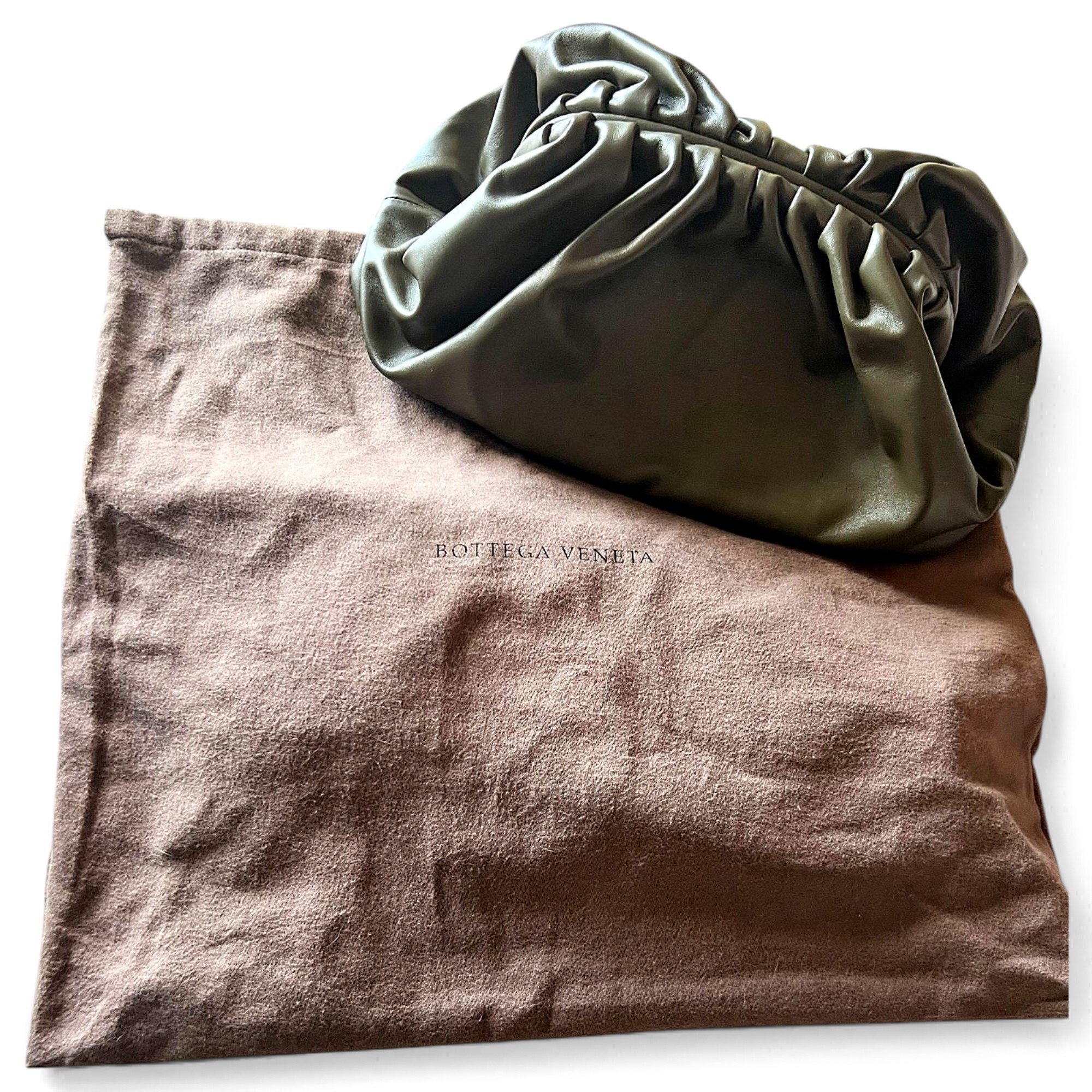 Pouch leather clutch bag