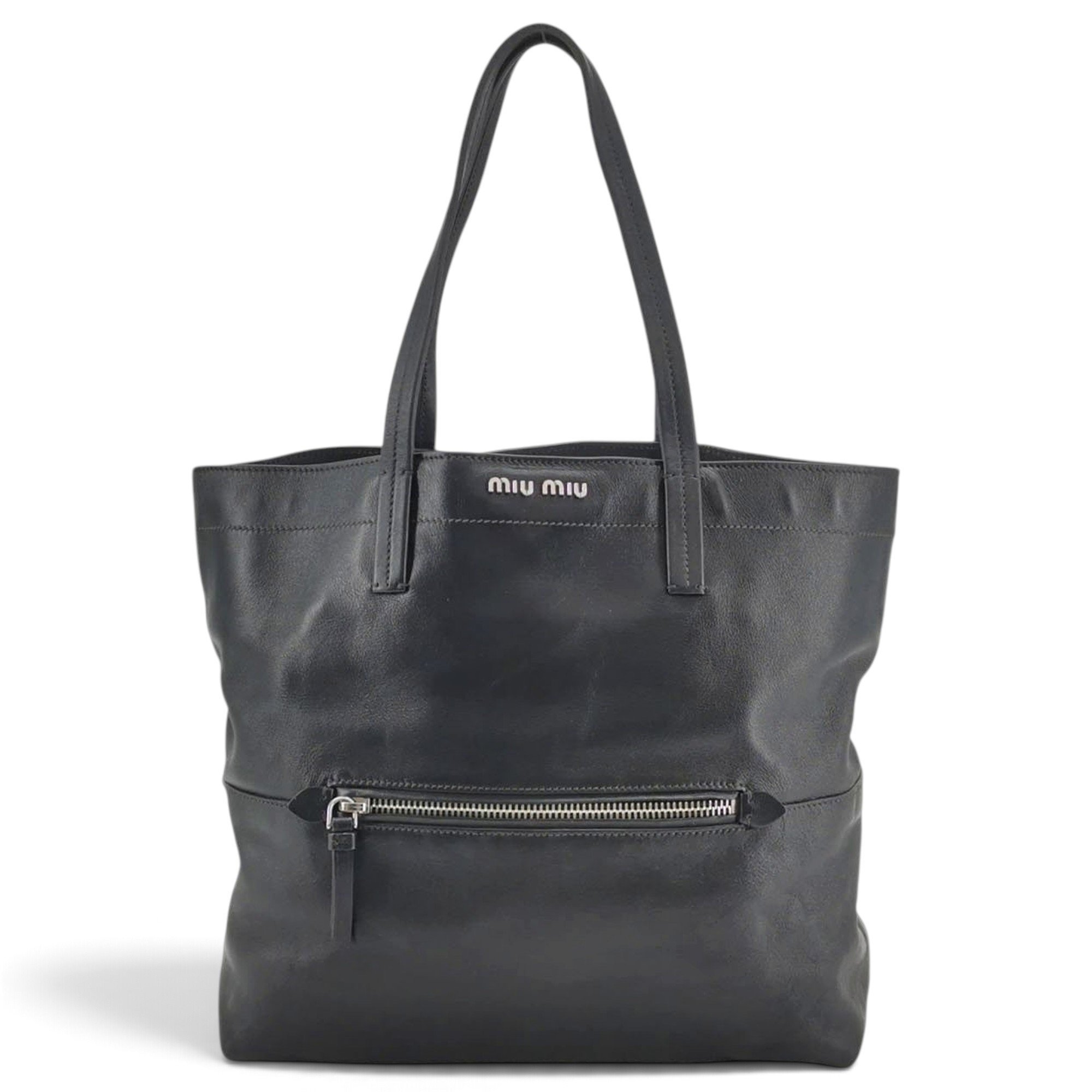 Miu Logo leather handbag