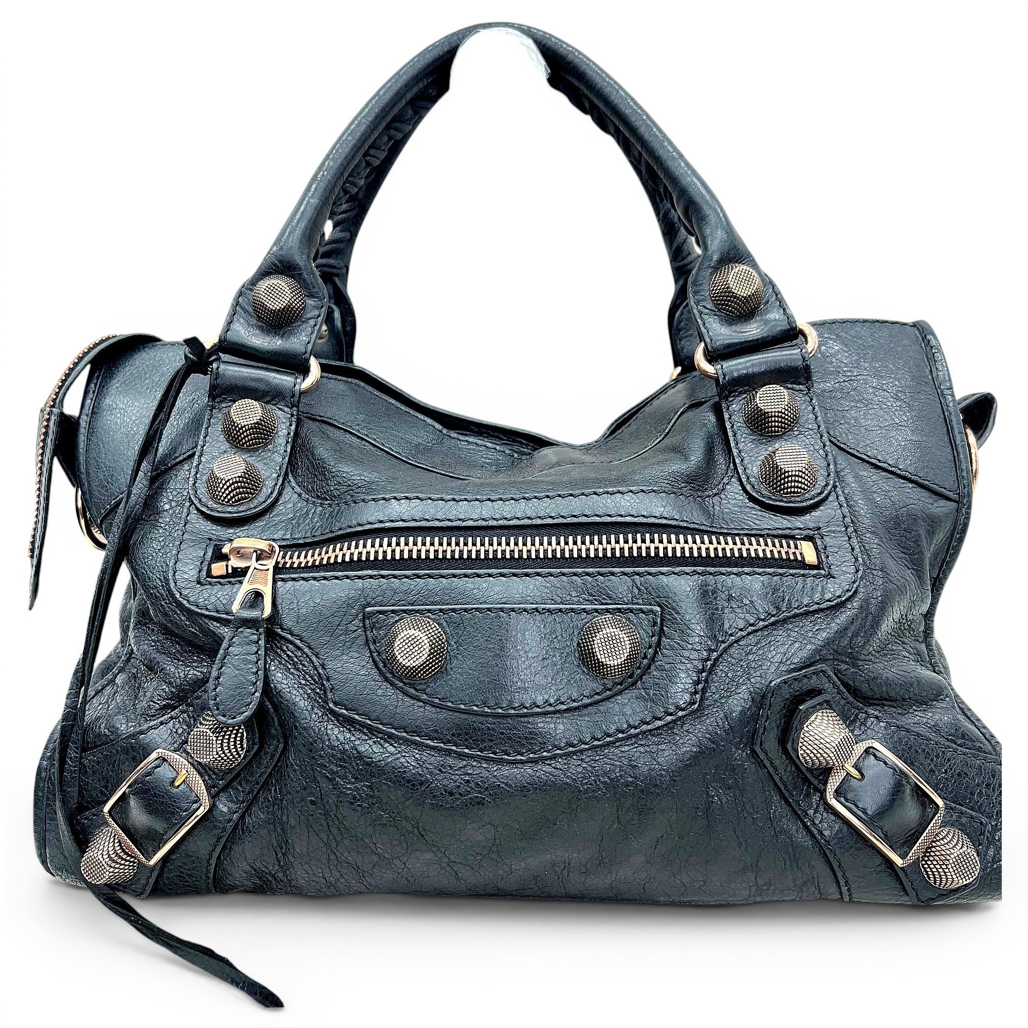 City leather handbag