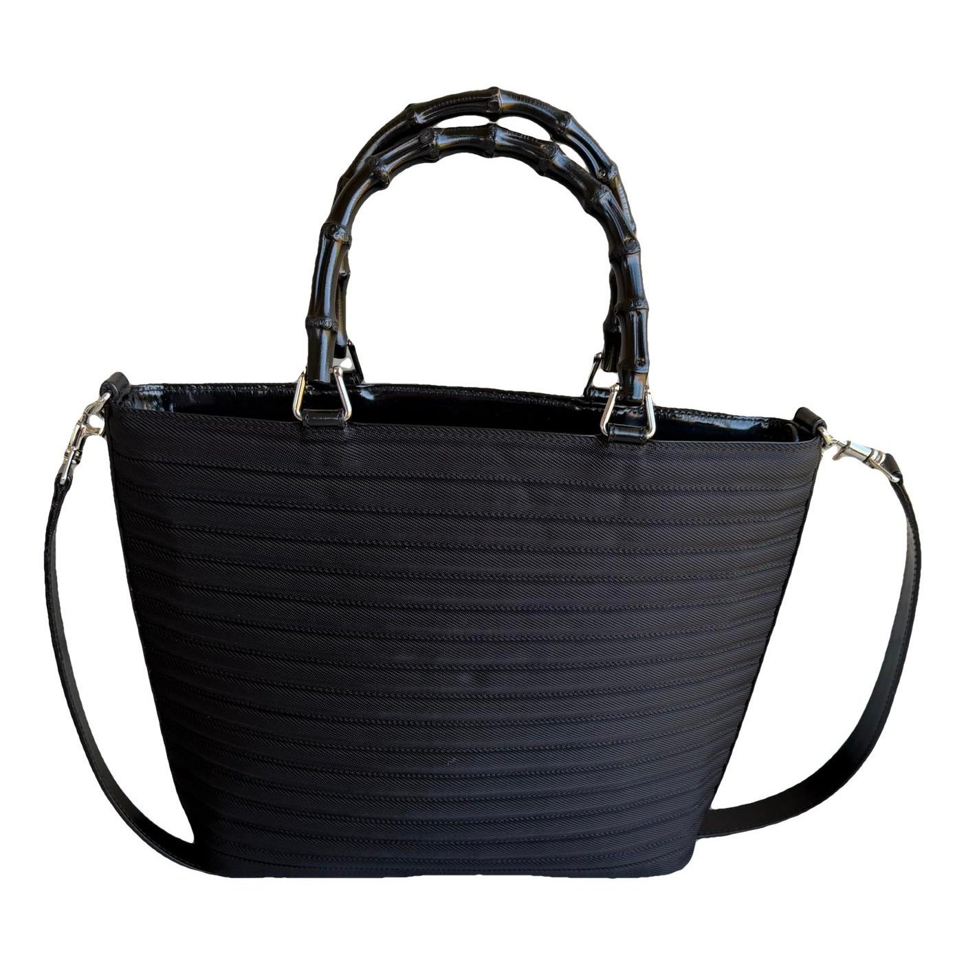 Vintage Bamboo patent leather tote