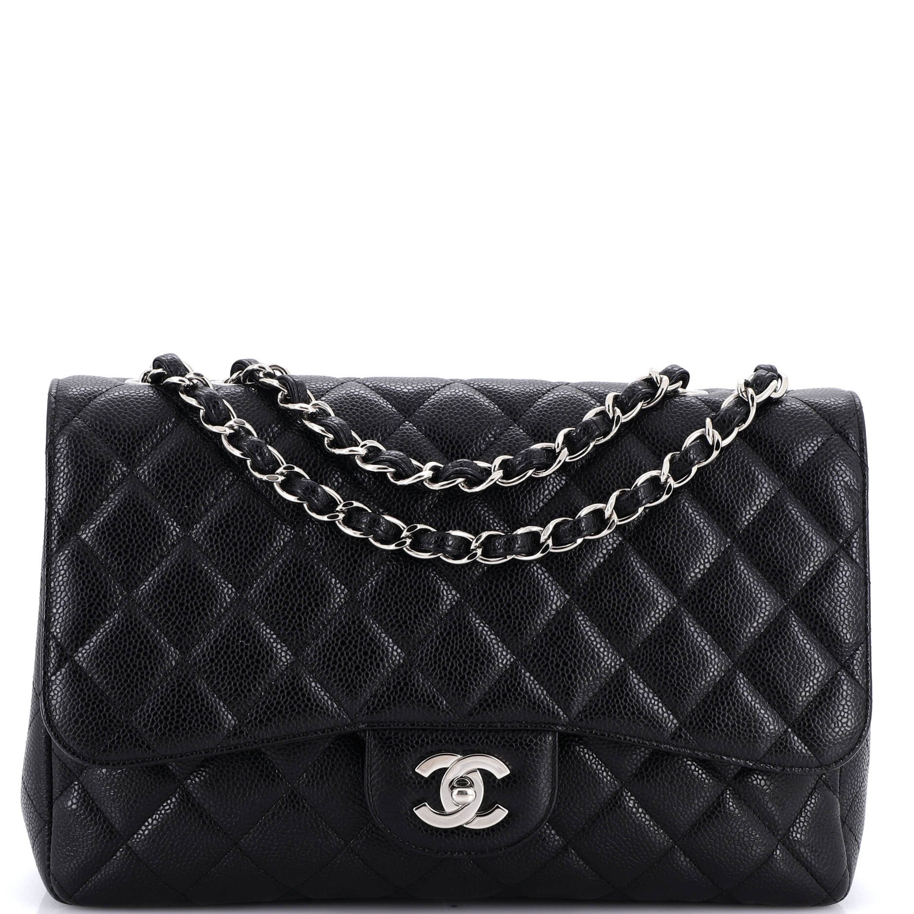 Classic Single Flap Bag Quilted Caviar Jumbo