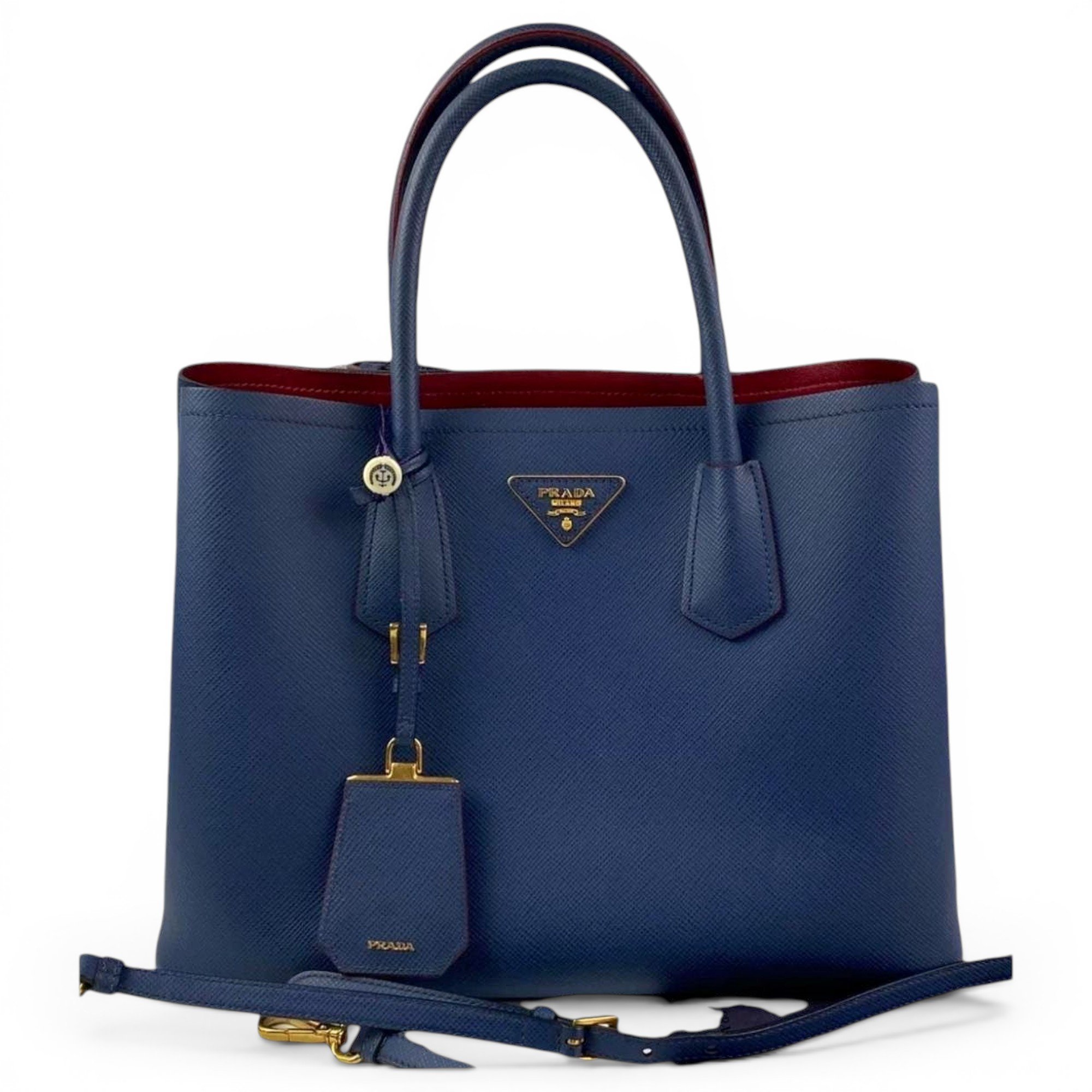 Double leather handbag