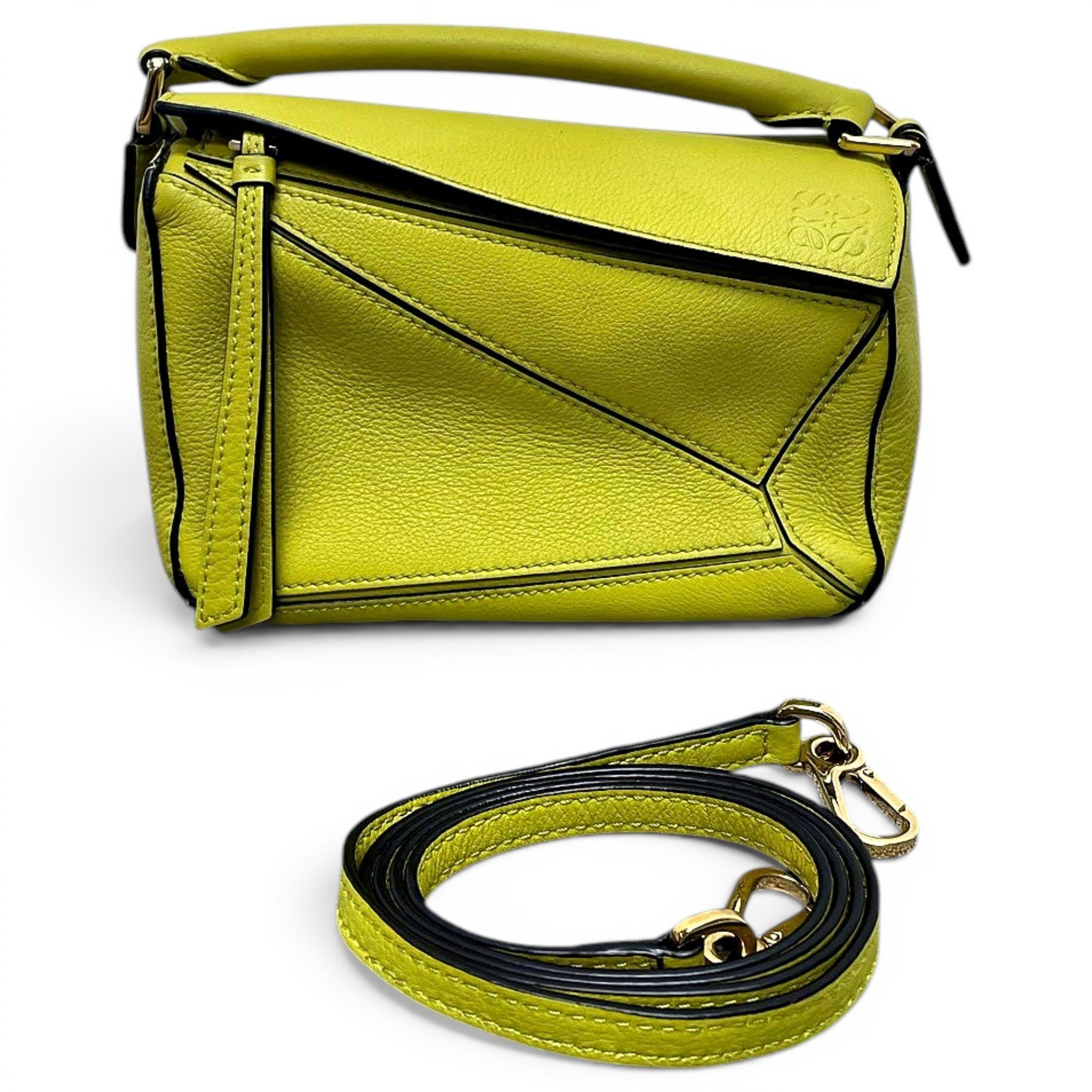 Puzzle leather handbag