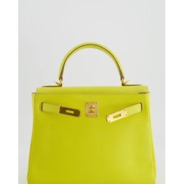Hermes Kelly 28 Handbag Lime Epsom Leather