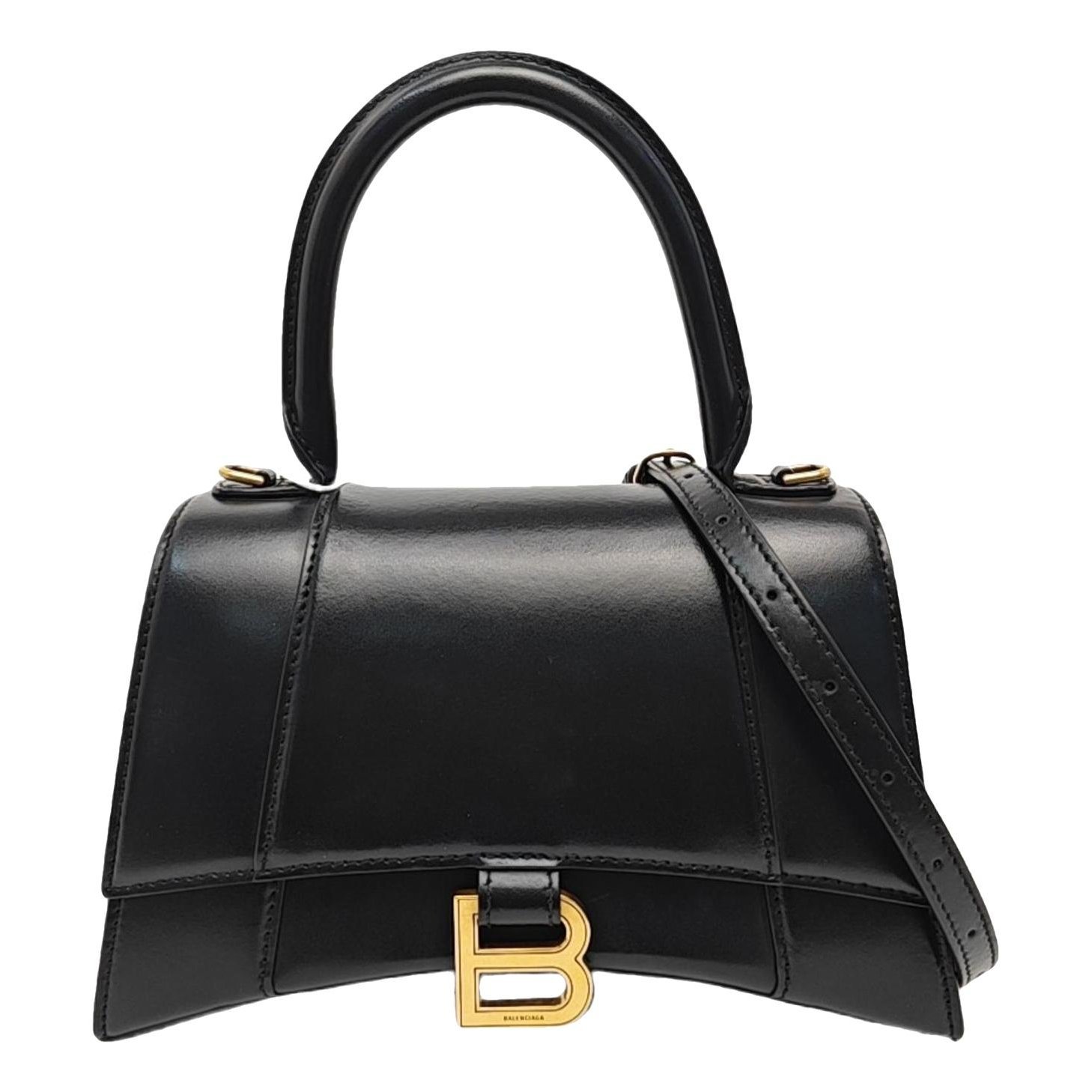 Hourglass leather handbag