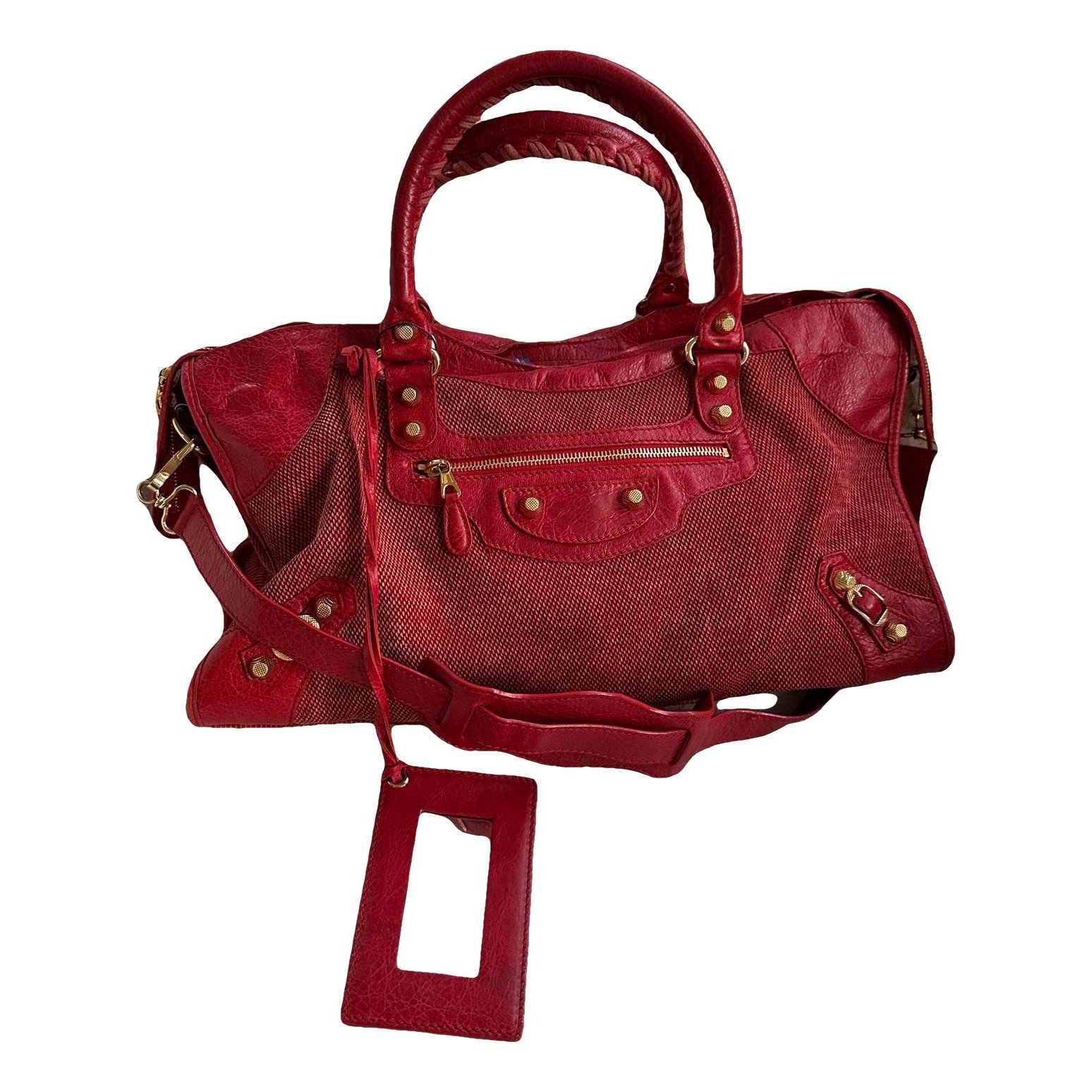 City linen handbag