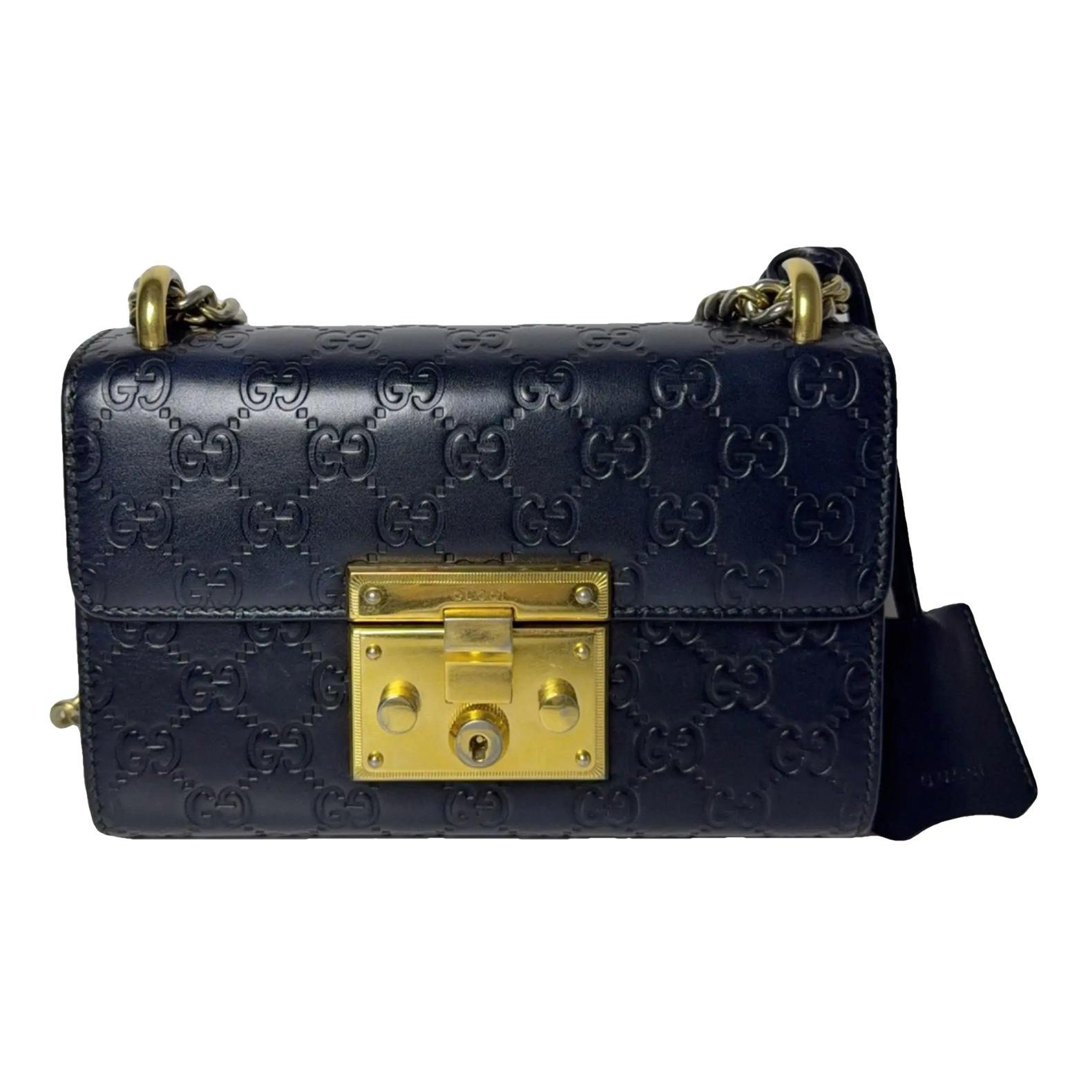 Padlock leather handbag