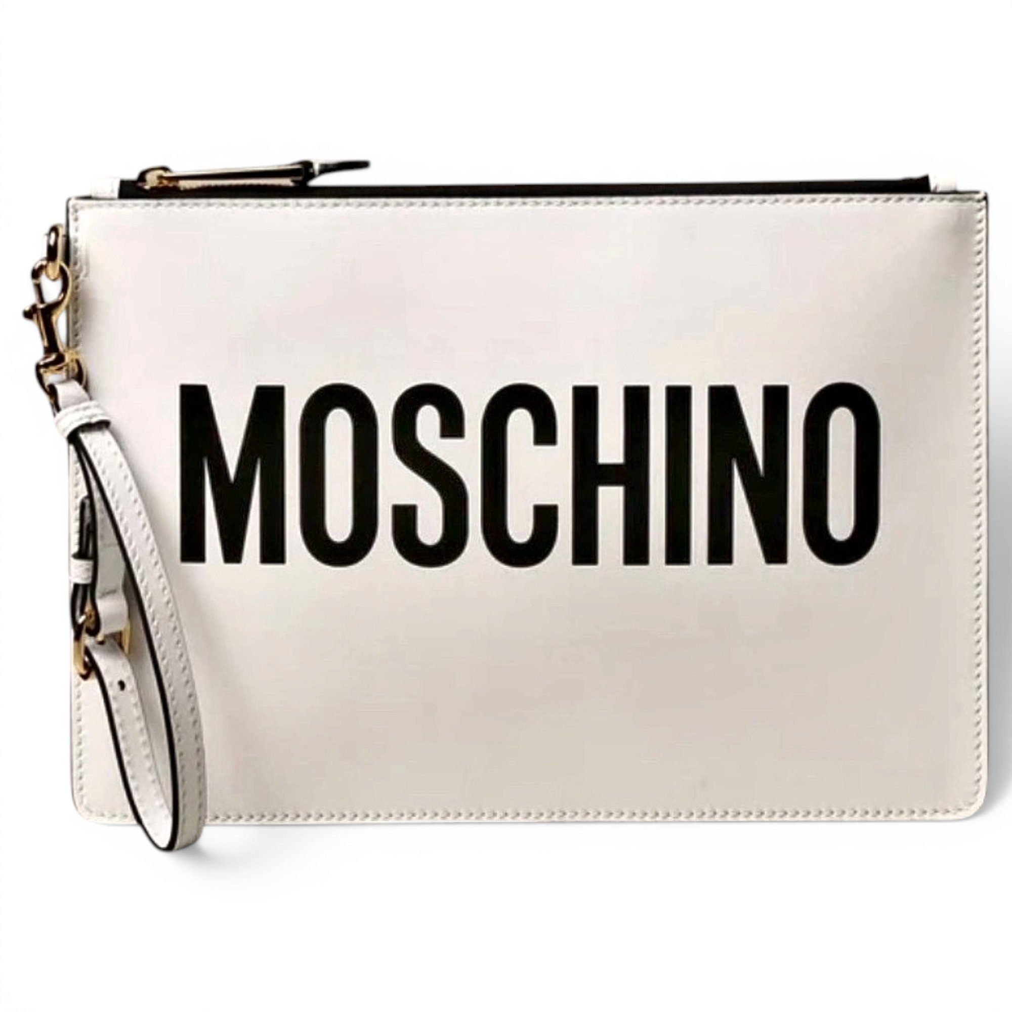 Leather clutch bag
