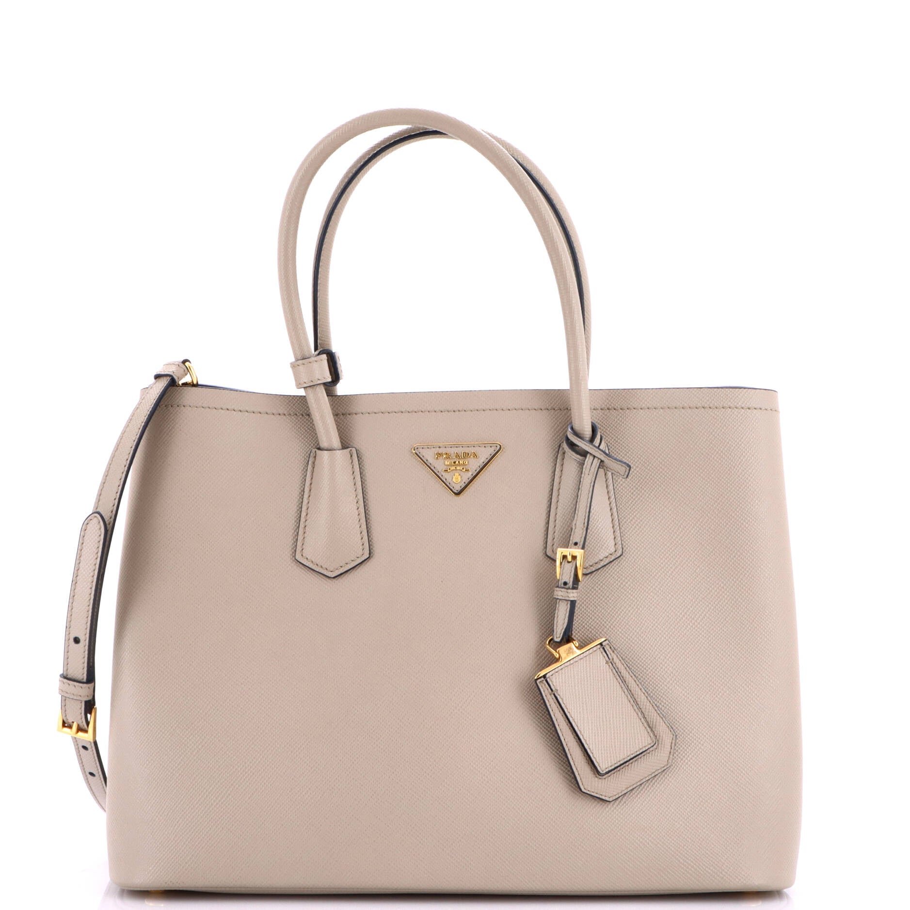 Cuir Double Tote Saffiano Leather Medium