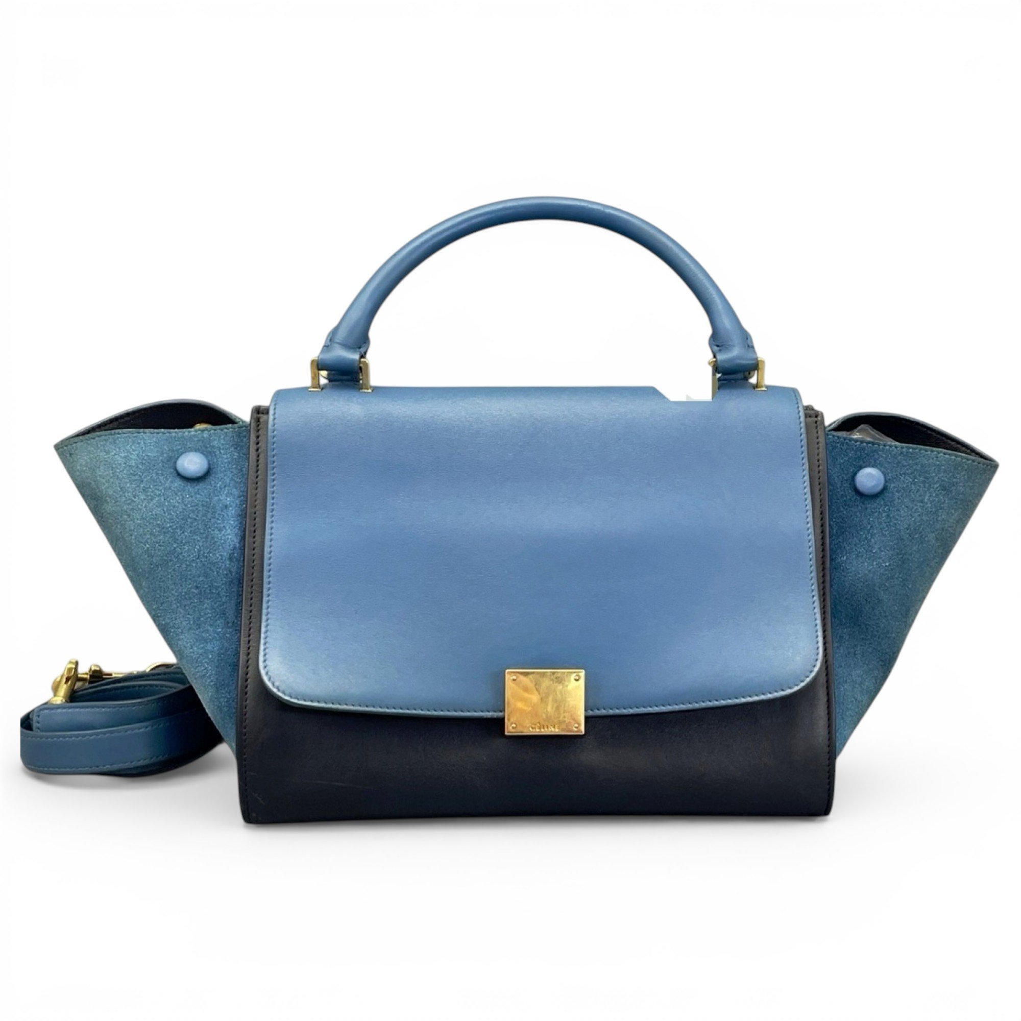 Trapèze leather handbag