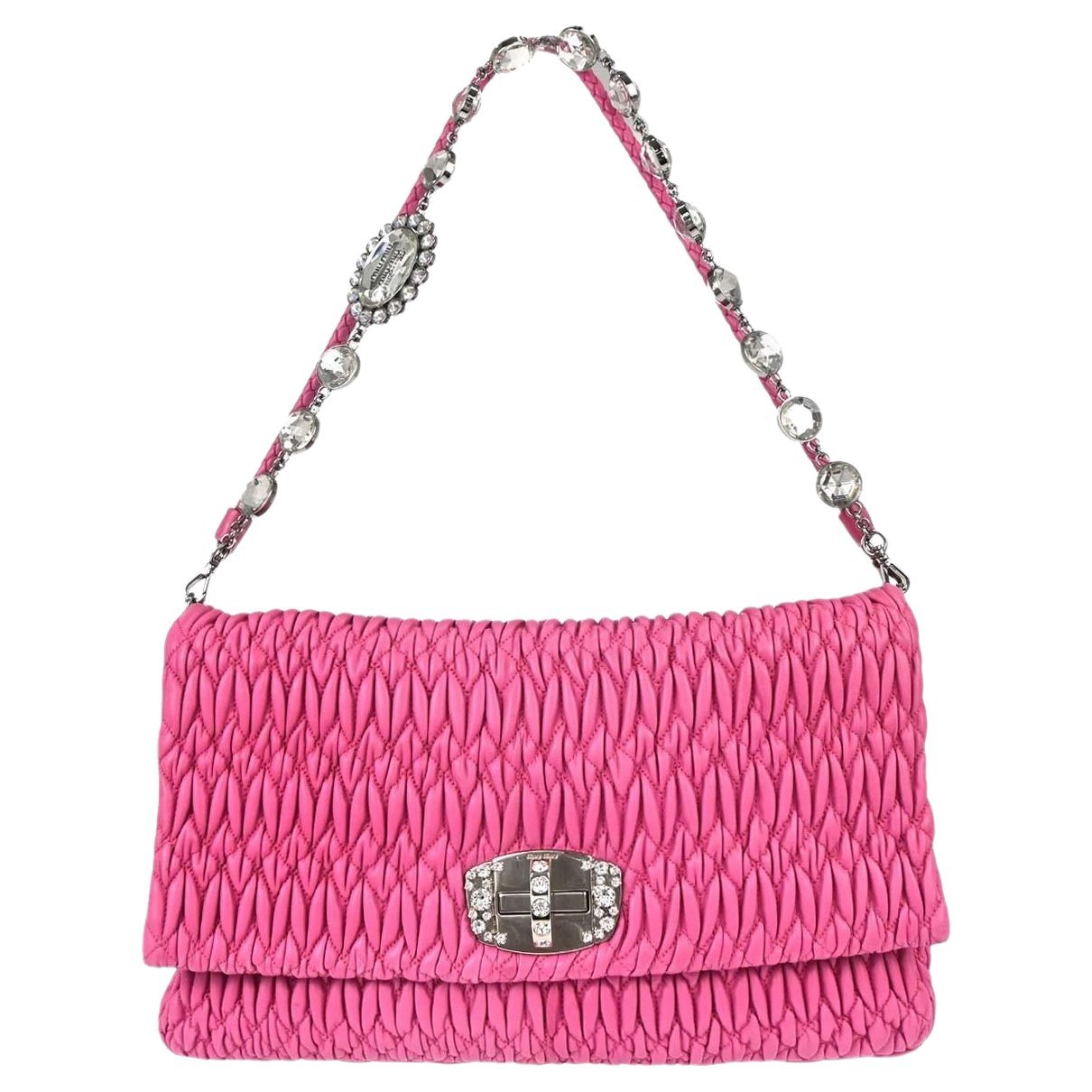 Miu Crystal leather handbag